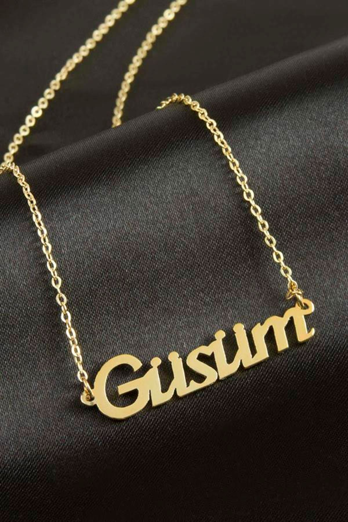 Güsüm İsimli Kolye (Kişiye Özel) - Sarı