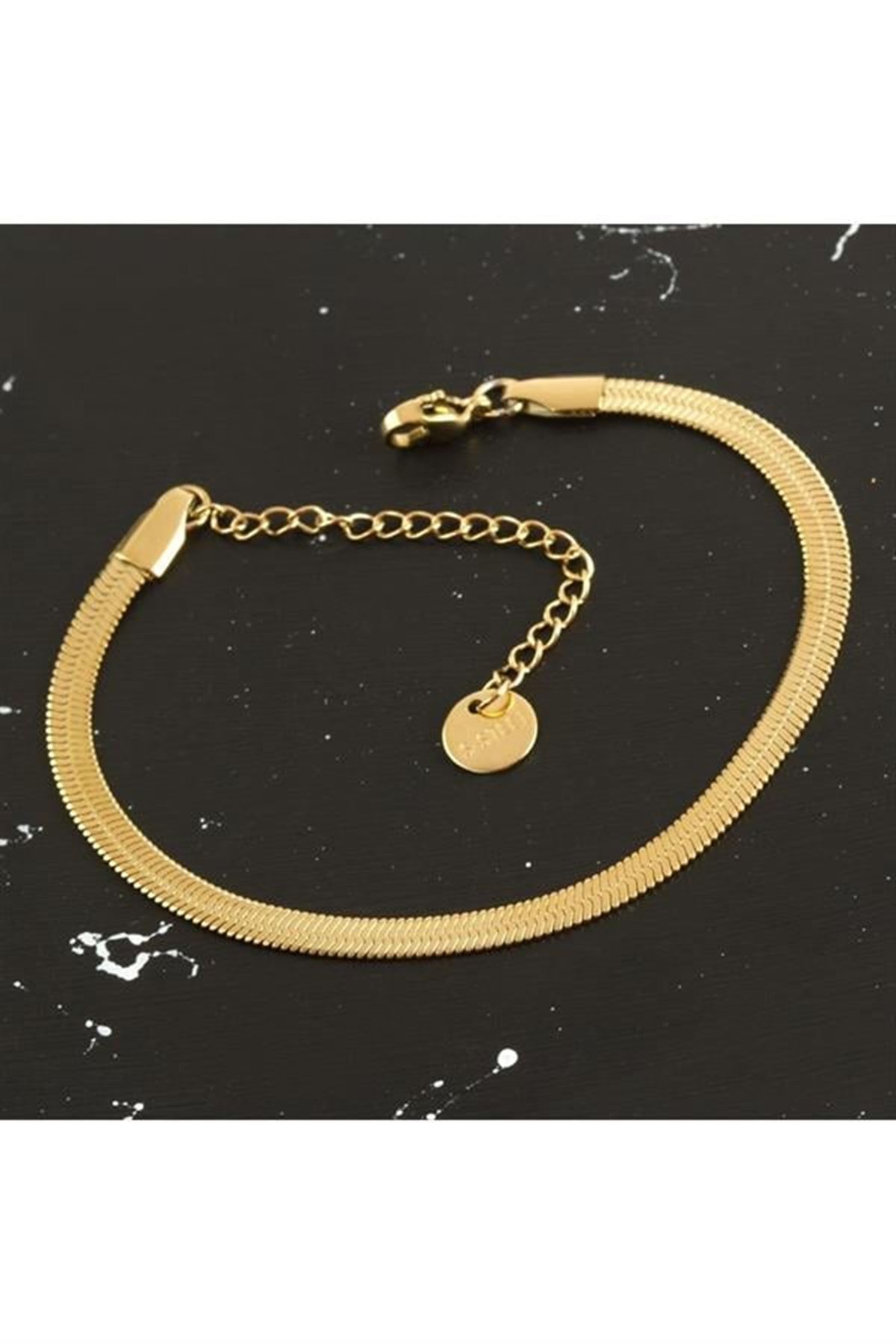 İtalyan Çelik Zincir Bileklik - Gümüş Rengi