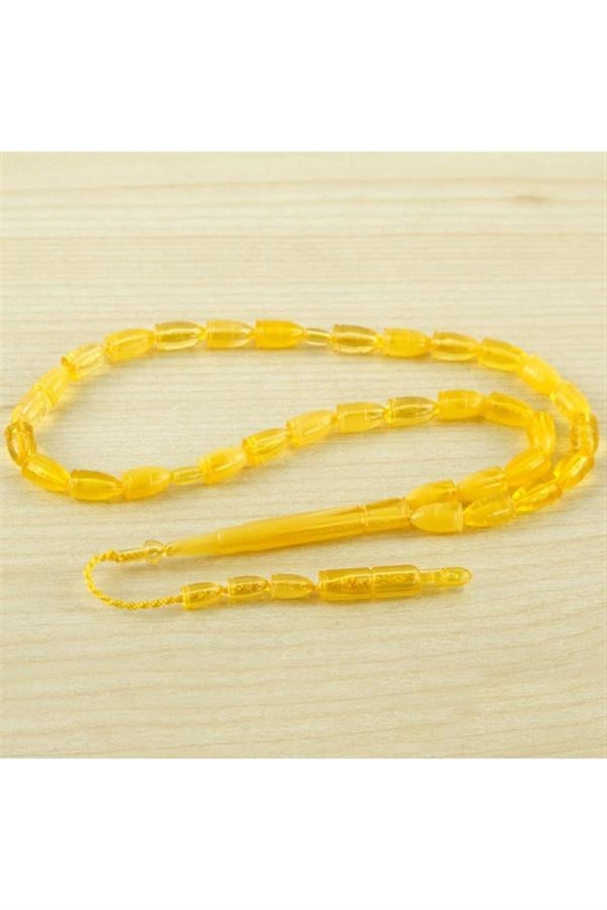 Mermi Figürlü Plastik Tesbih 6*10 mm - Sarı-1