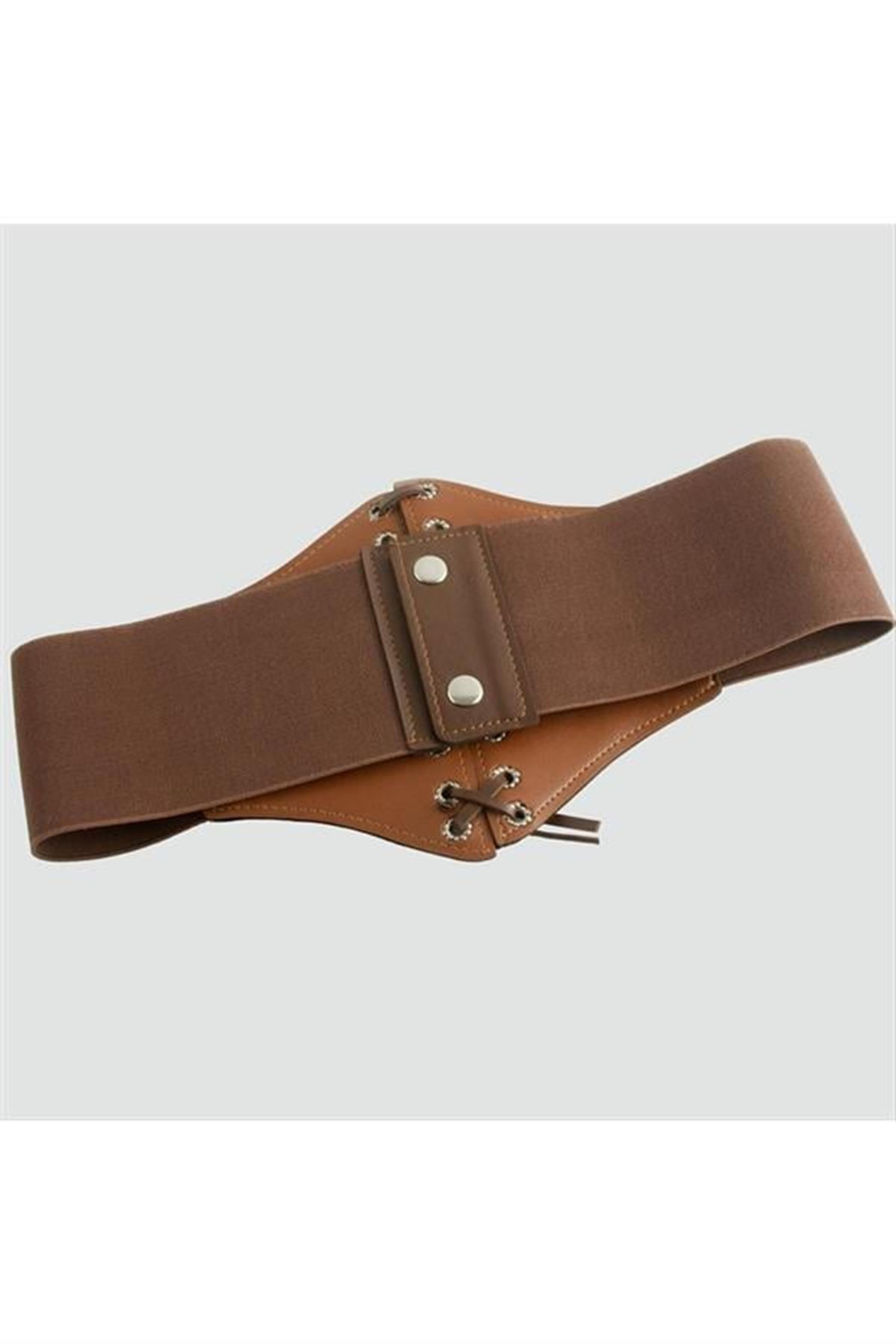 Örgülü Çıtçıtlı Lastikli Kemer - Siyah