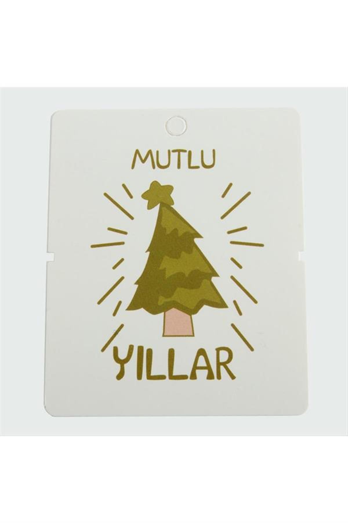 Mutlu Yıllar Bileklik Kartı 200 Adet - Beyaz