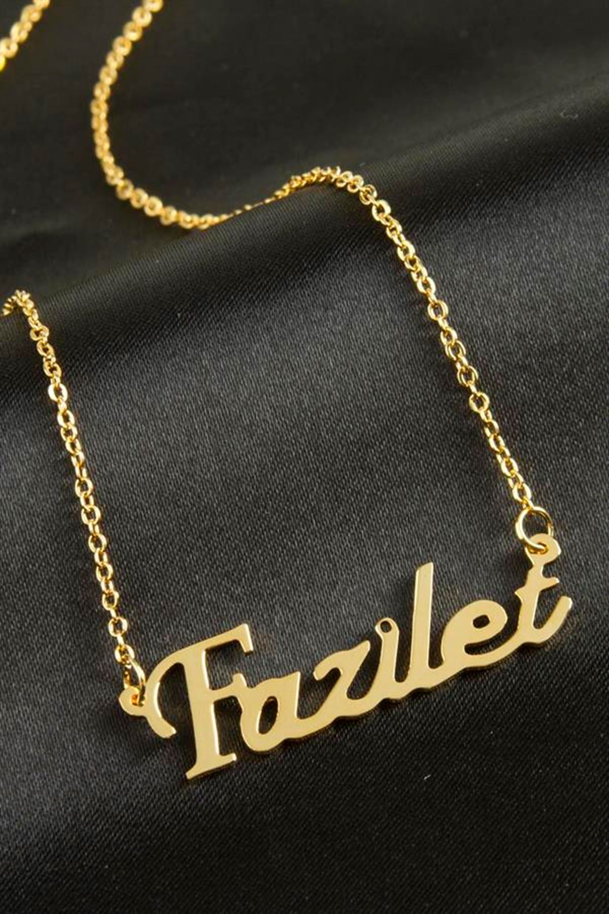 Fazilet isimli kolye (Kişiye Özel) - Sarı