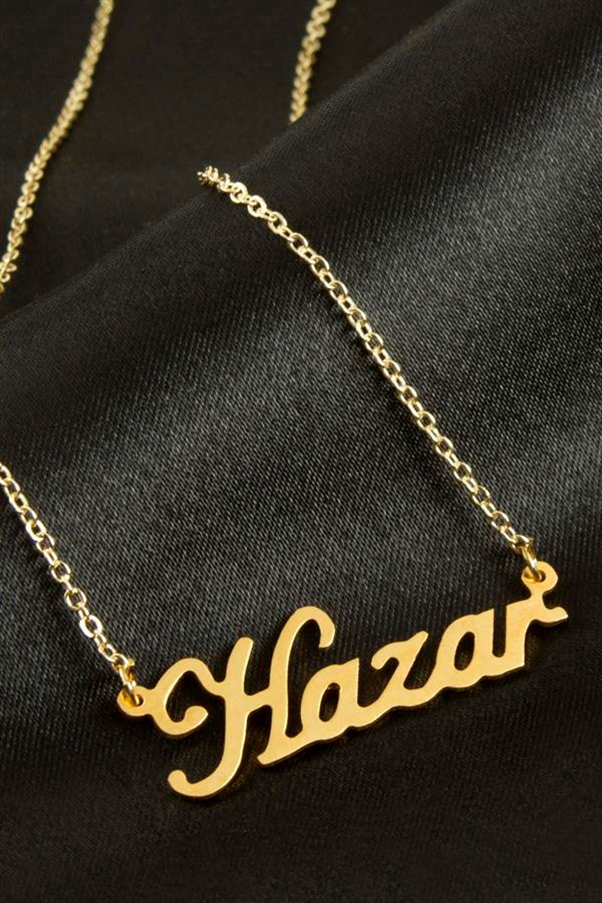 Hazar isimli kolye (Kişiye Özel) - Sarı