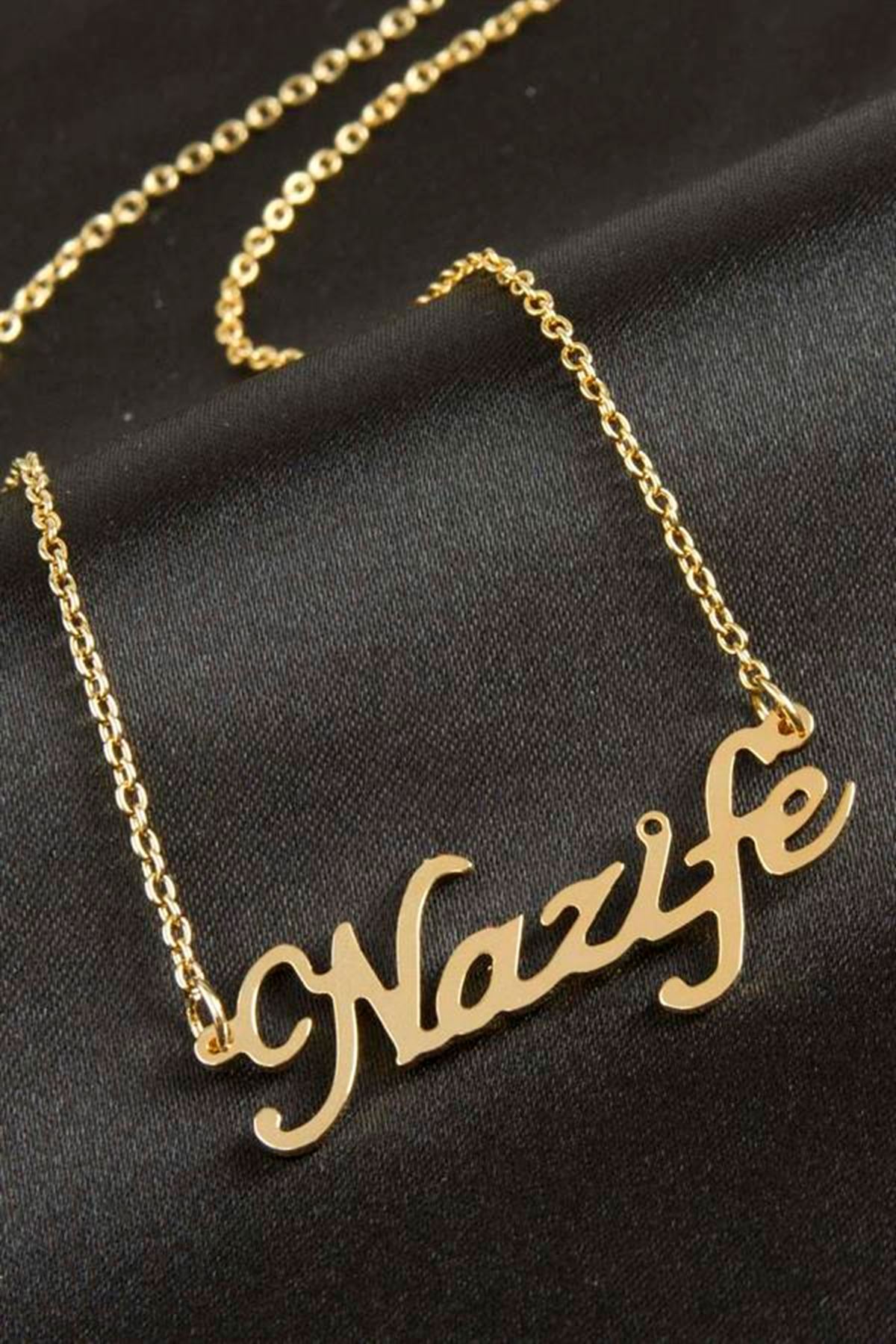 Nazife isimli kolye (Kişiye Özel) - Sarı