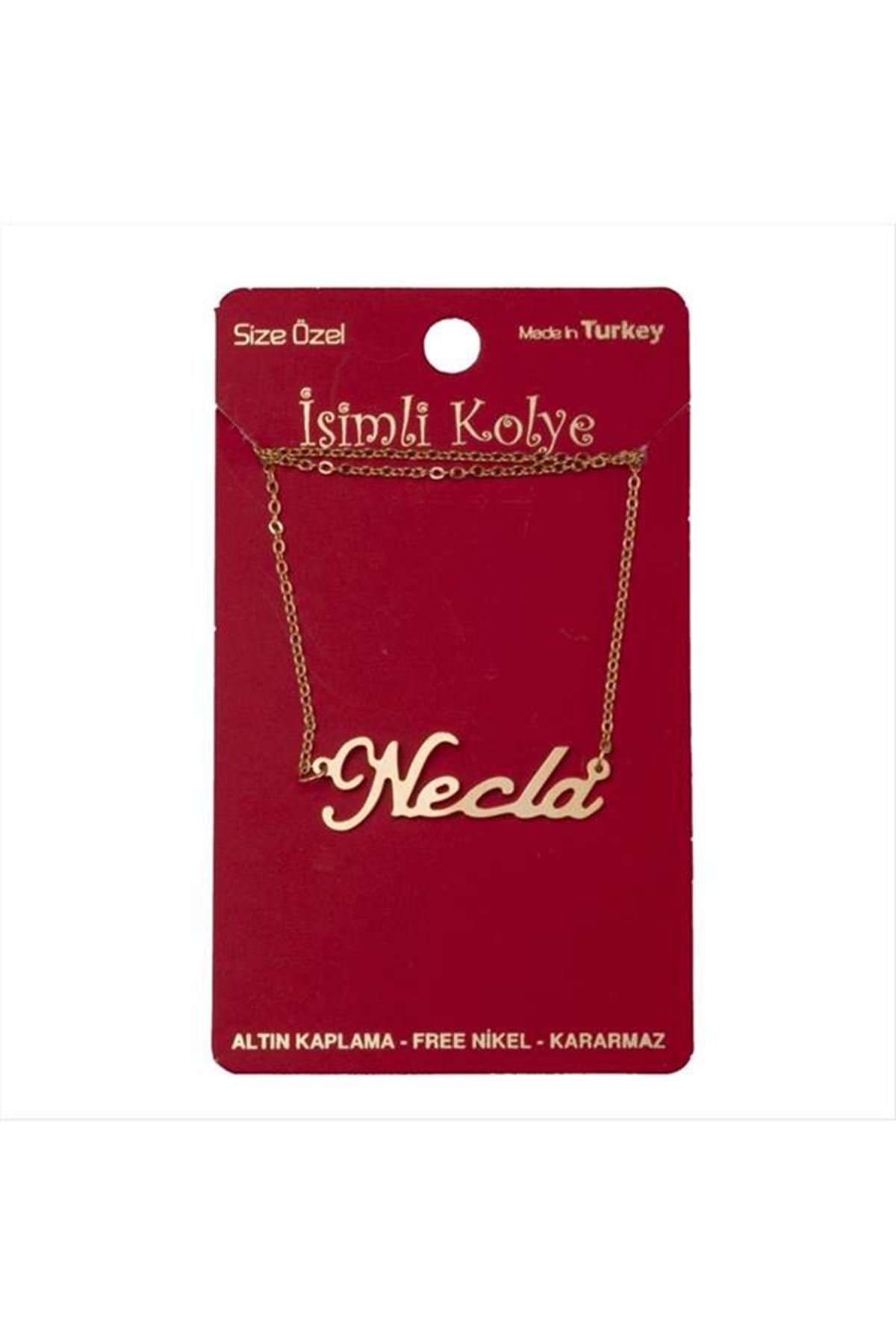 Necla isimli kolye (Kişiye Özel) - Sarı