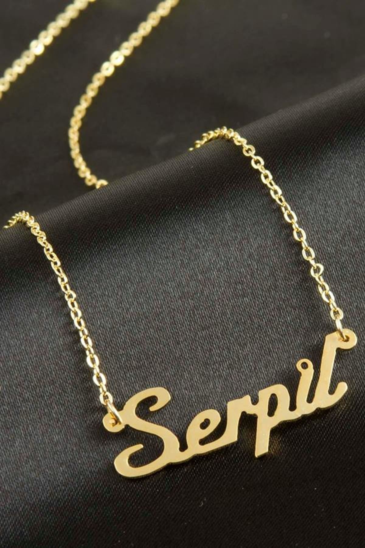 Serpil isimli kolye (Kişiye Özel) - Sarı
