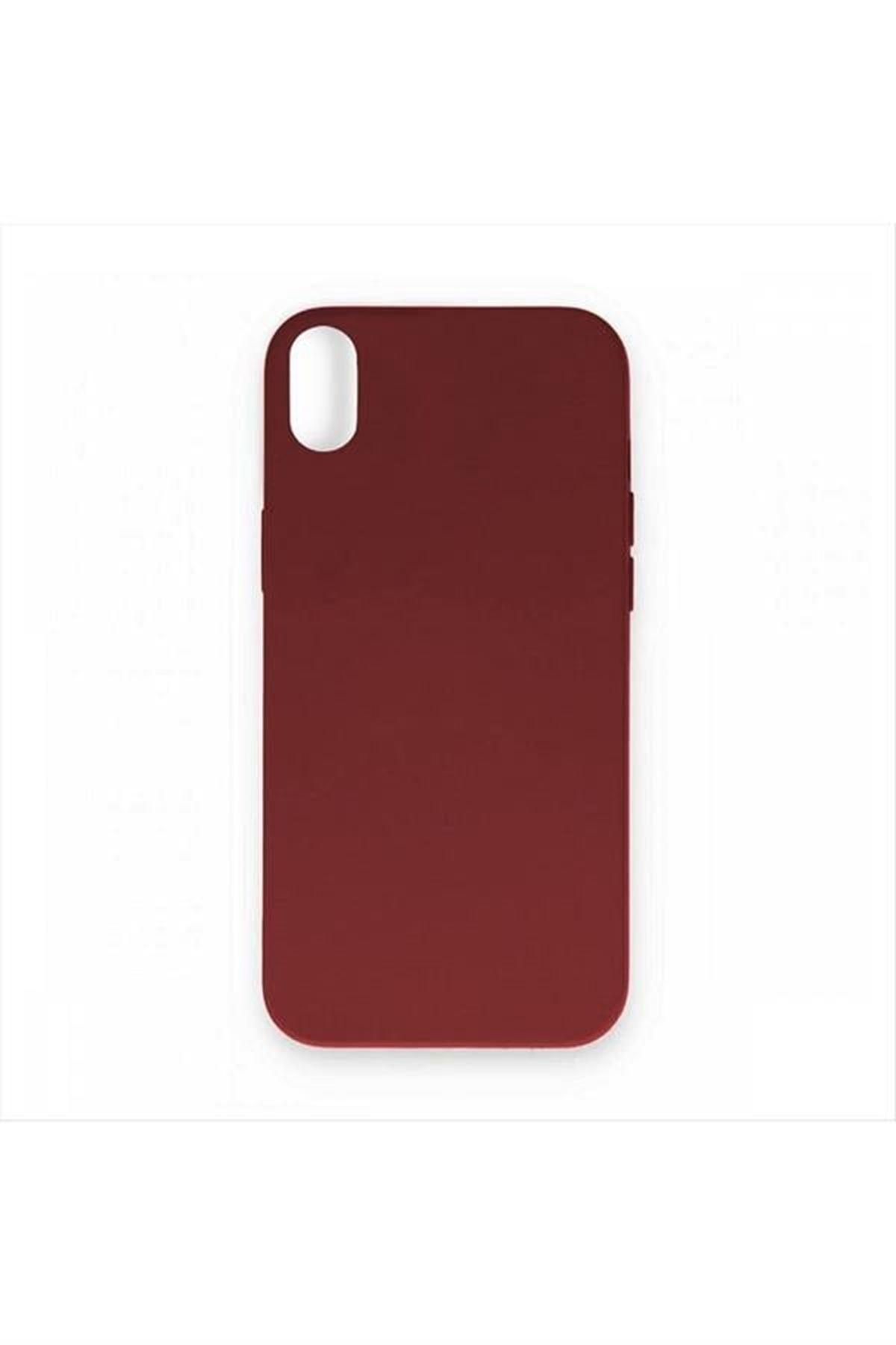 iPhone 7/8G Kadife Kaplı Lüx Lansman Silikon Kılıf - Bordo