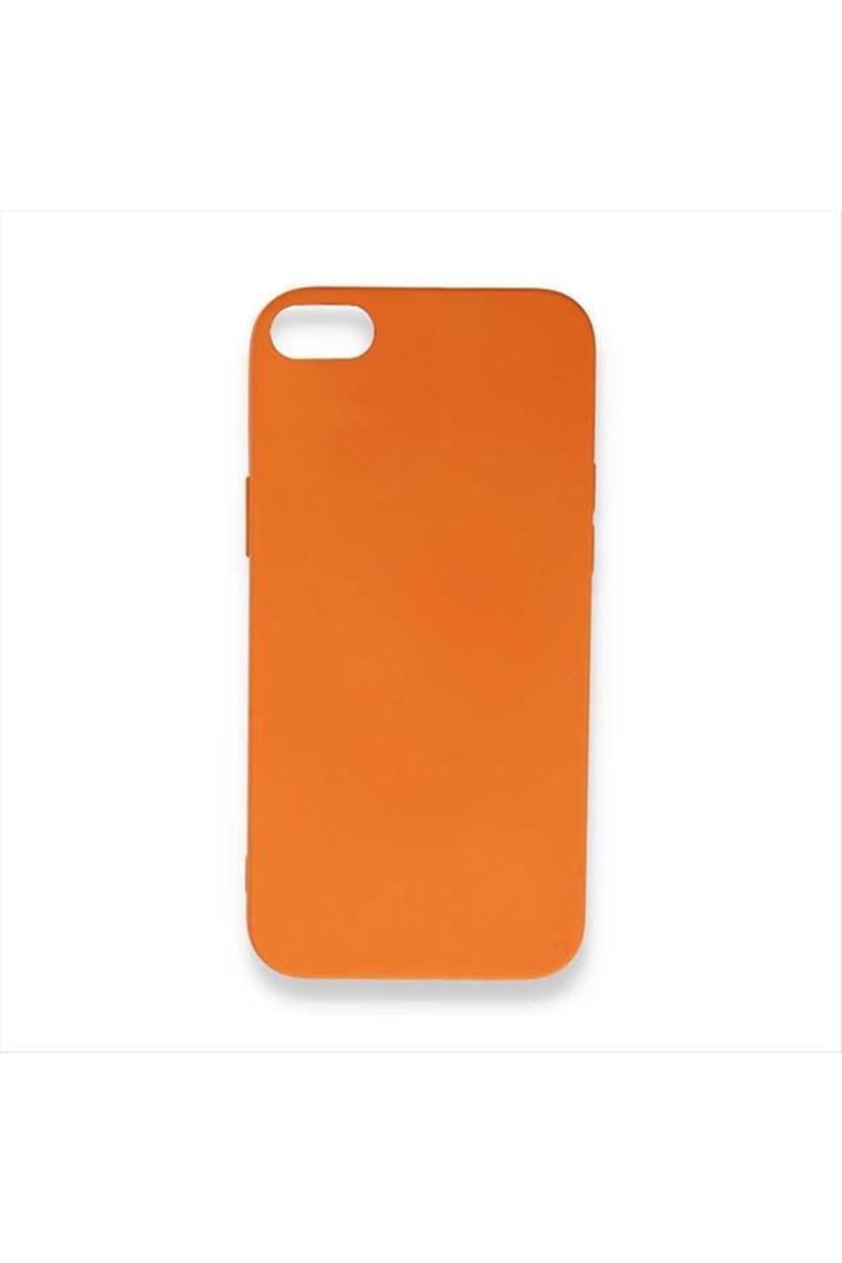 iPhone 6G Kadife Kaplı Lüx Lansman Silikon Kılıf - Turuncu