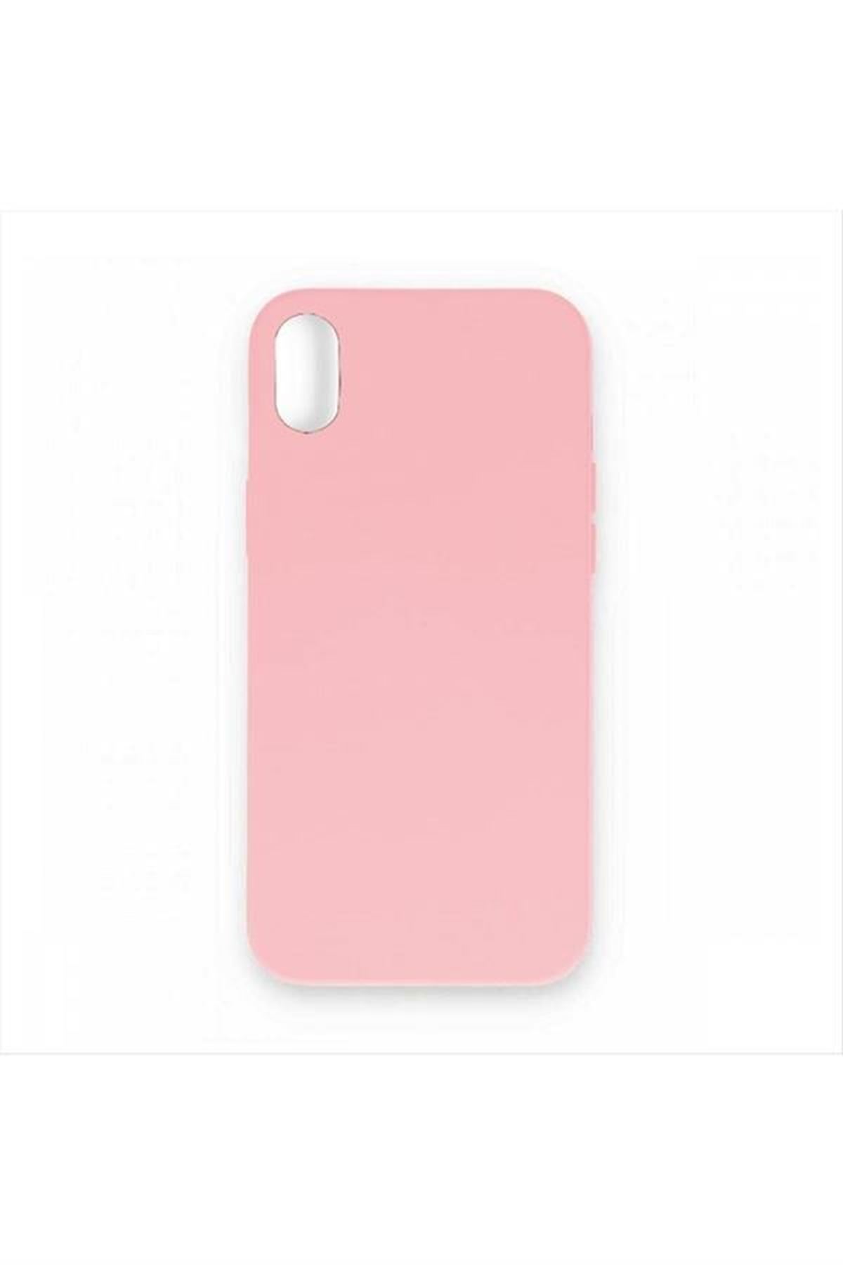 iPhone XS Max Kadife Kaplı Lüx Lansman Silikon Kılıf - Açık Pembe