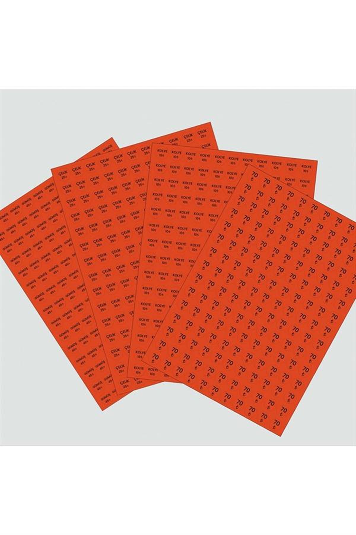 Fiyat Etiketi 165 Adet 15 mm - Turuncu