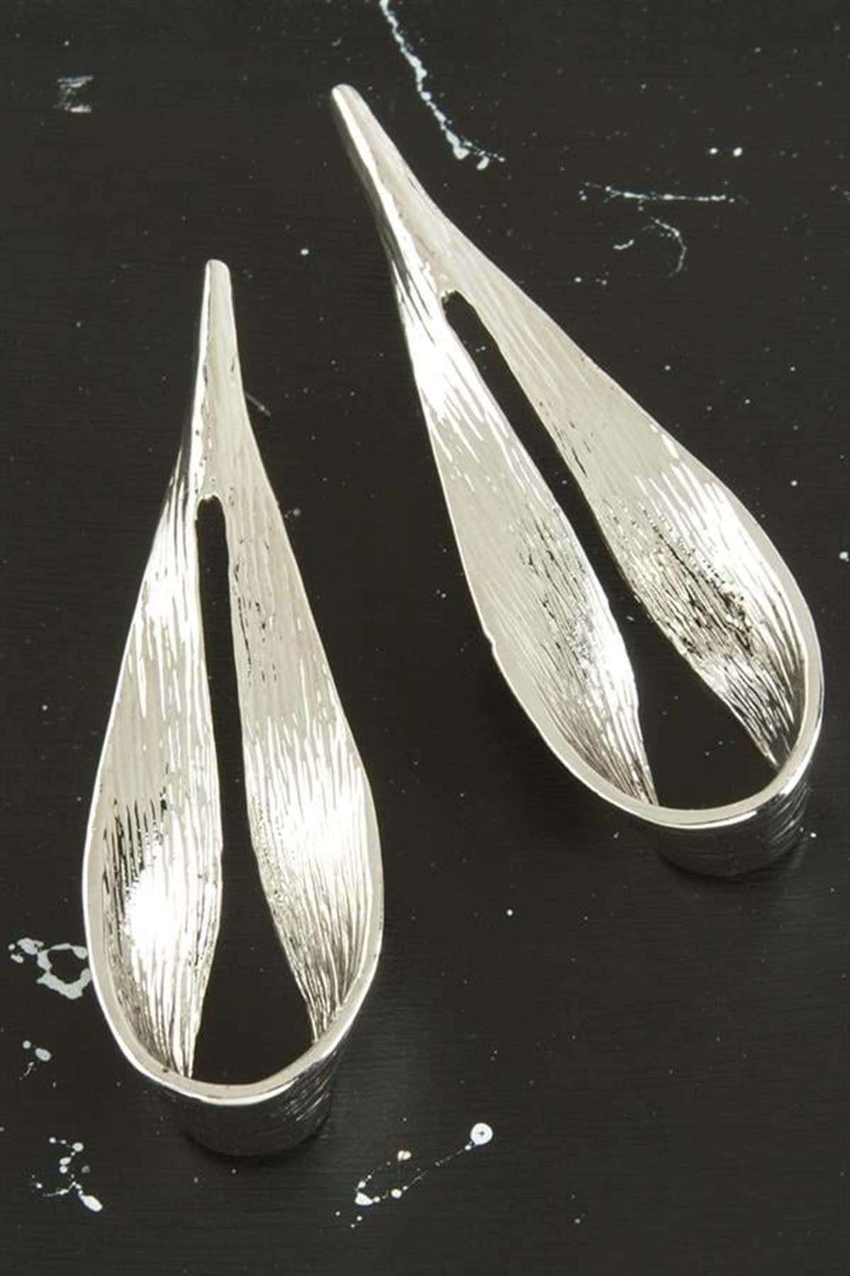 Oval Yeni Sezon Metal Küpe - Sarı