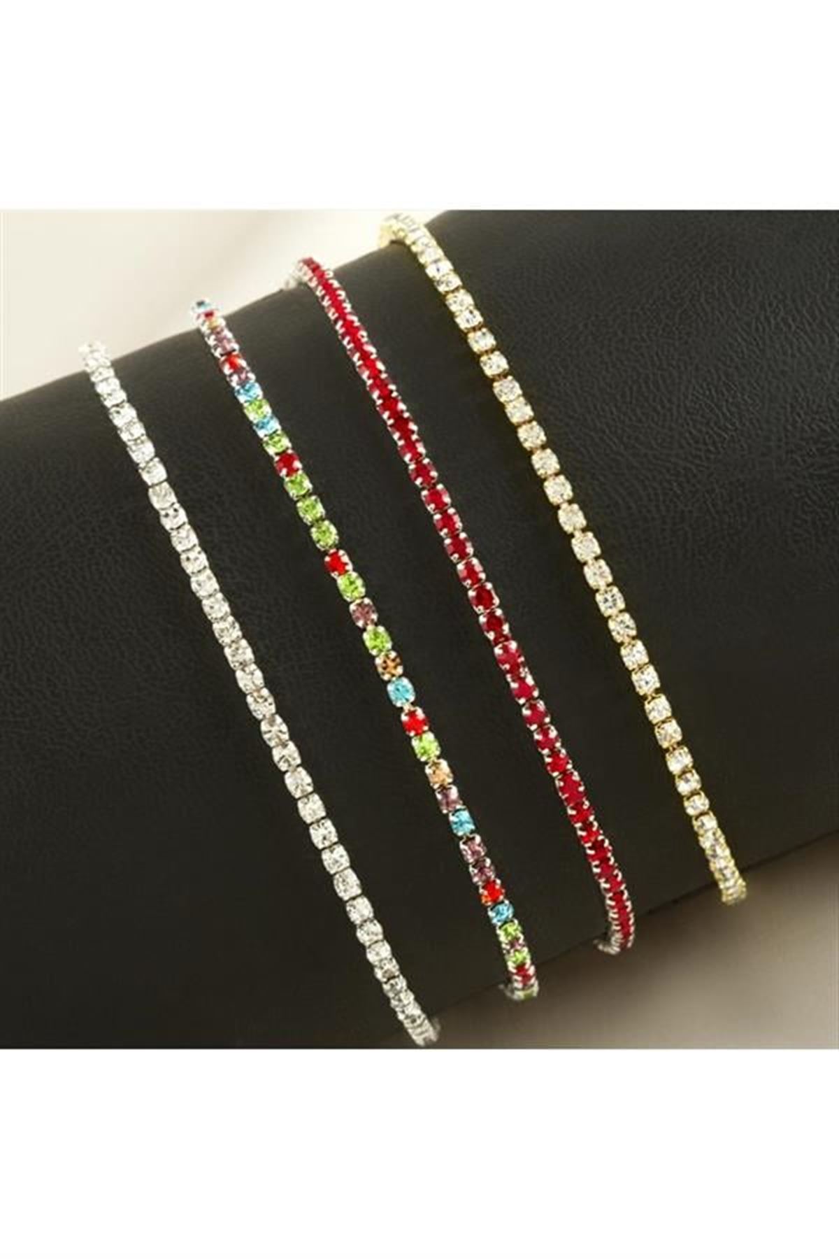 2 mm Minik Şerit Taşlı Suyolu Bileklik - Sarı