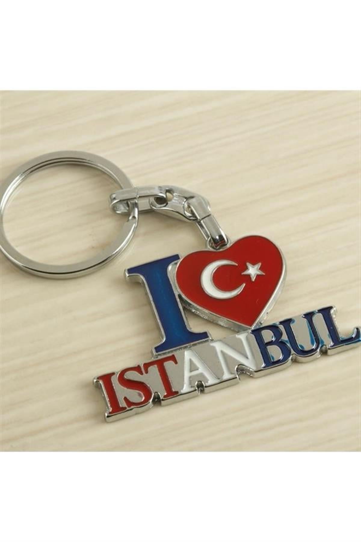 İstanbul Yazılı Metal Anahtarlık - Karışık Renk 1