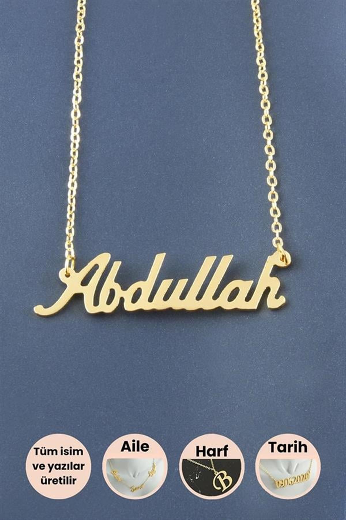 Abdullah İsimli Kolye - Sarı