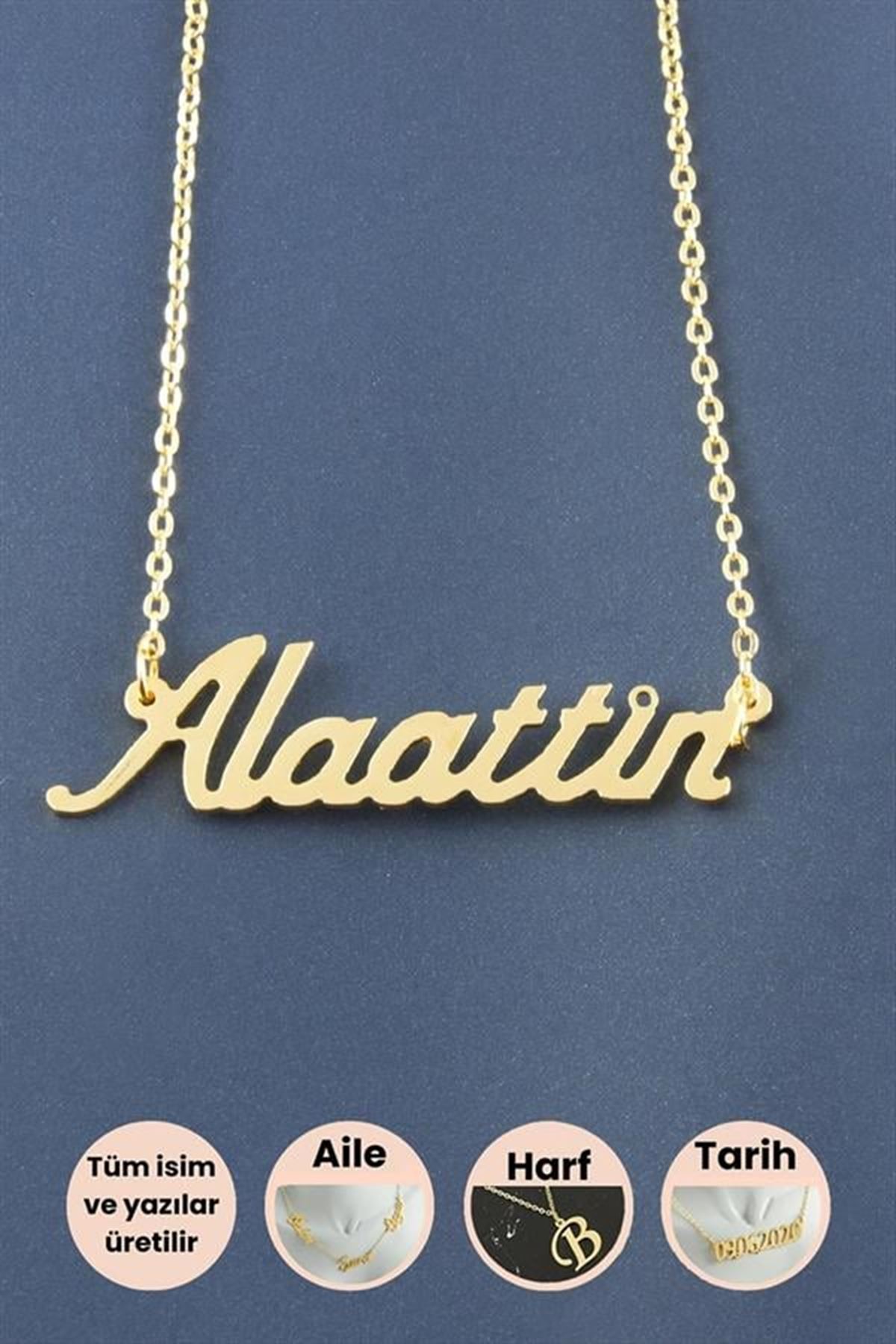 Alaattin İsimli Kolye - Sarı