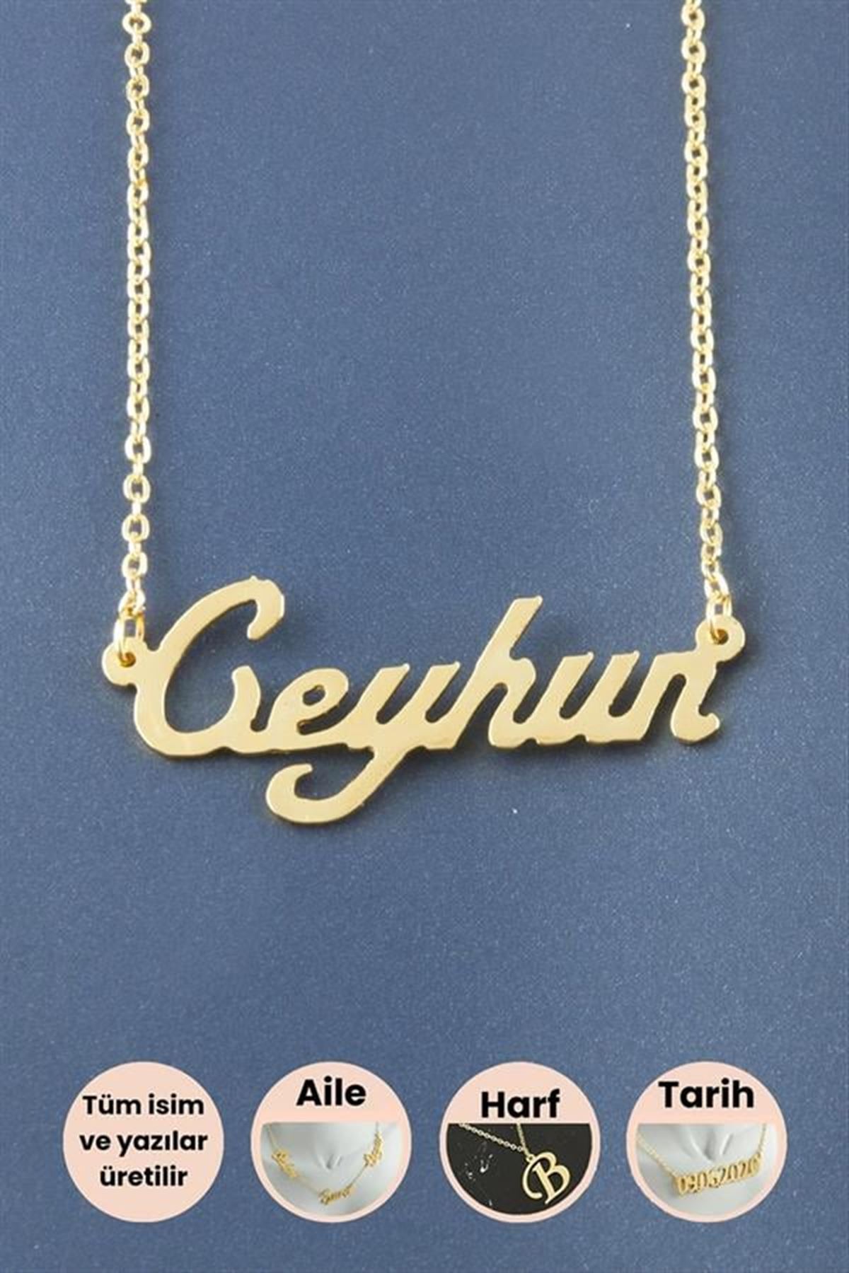 Ceyhun İsimli Kolye - Sarı