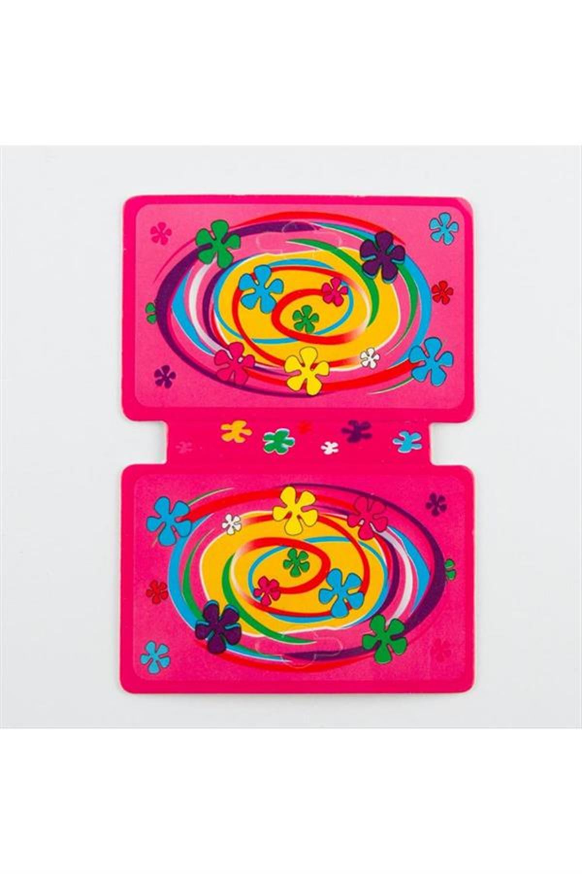 Çiçek Desenli Kolye Kartı - Pembe