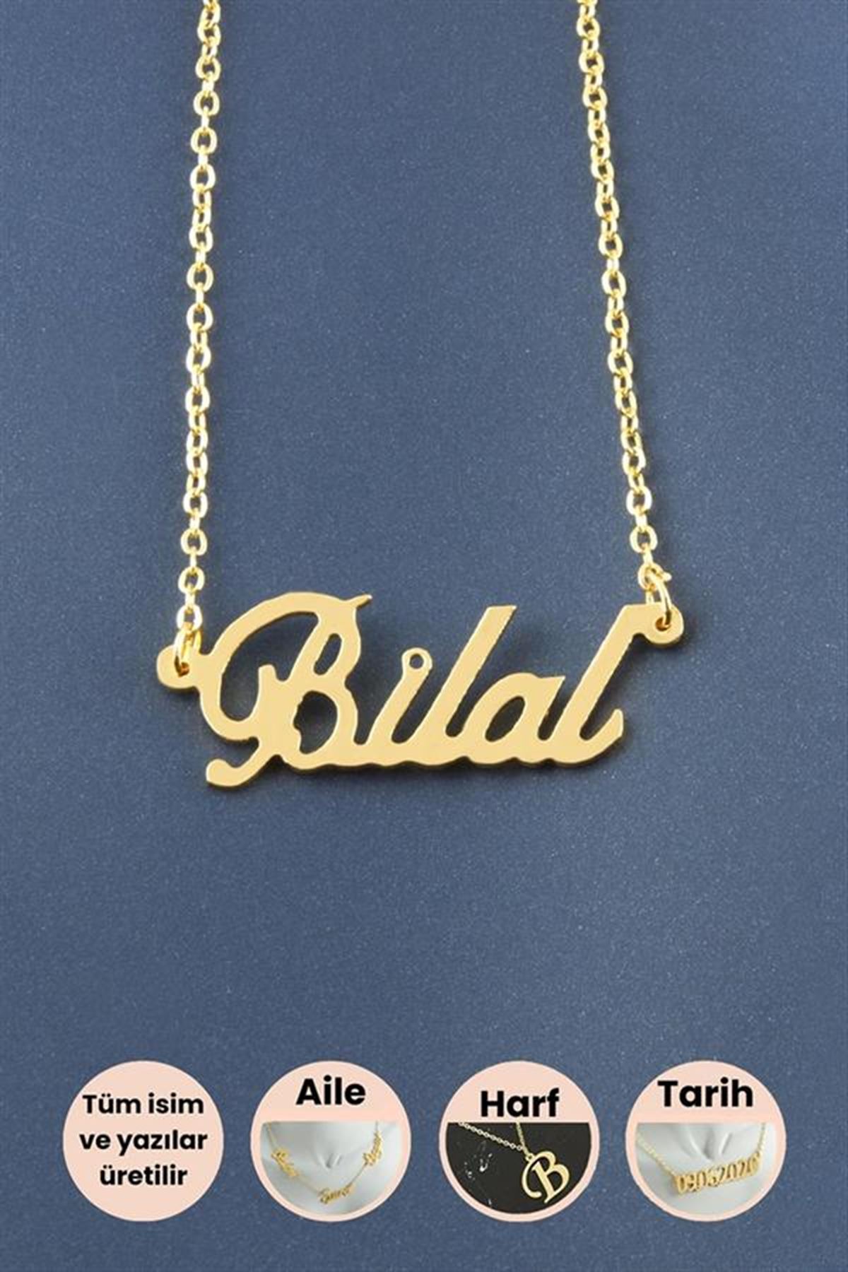 Bilal İsimli Kolye - Sarı