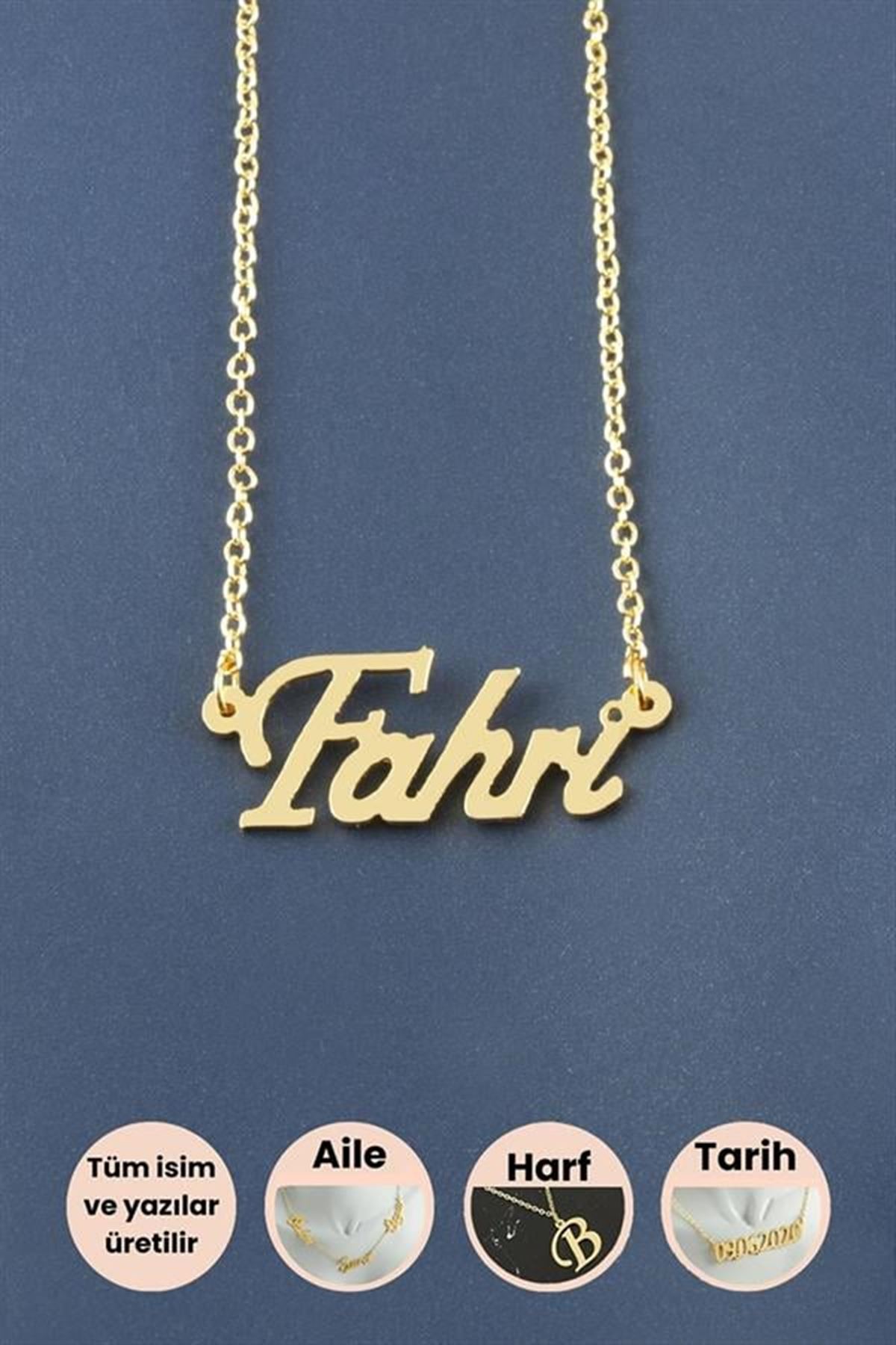 Fahri İsimli Kolye - Sarı
