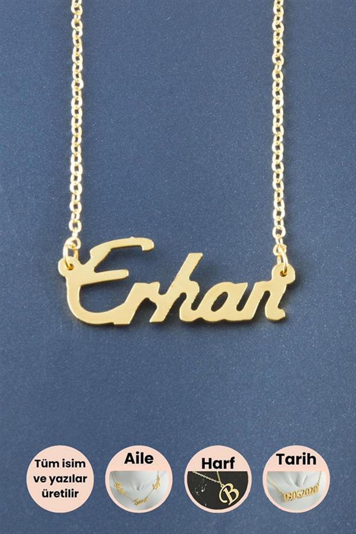 Erhan İsimli Kolye - Sarı