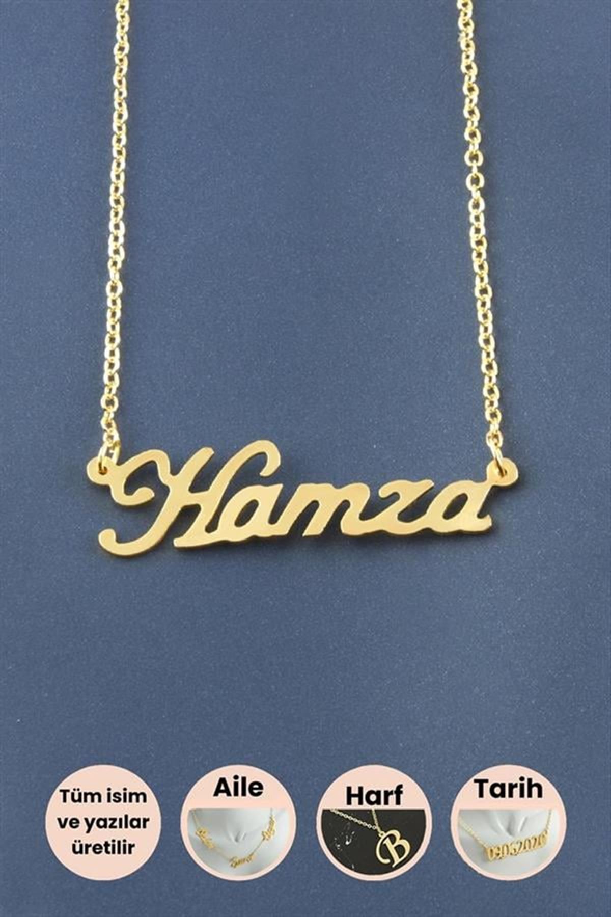 Hamza İsimli Kolye - Sarı