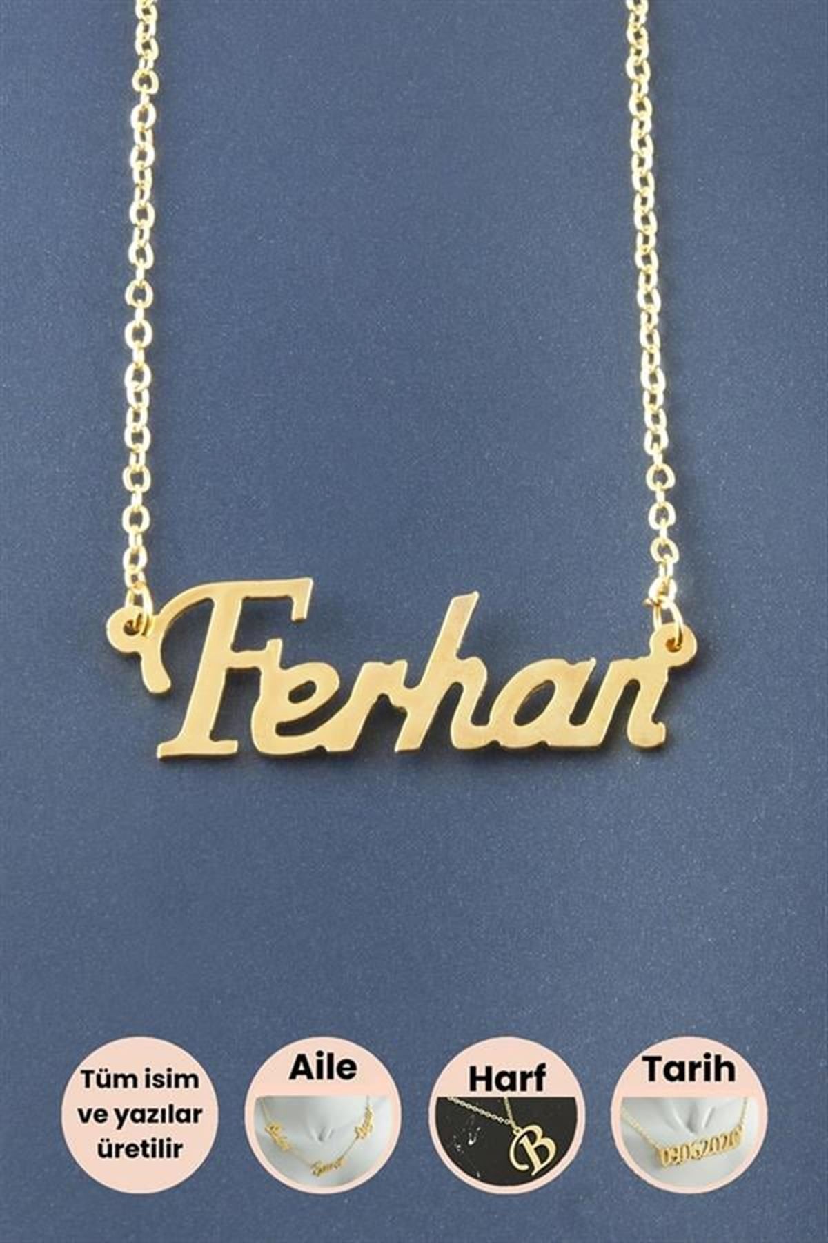 Ferhan İsimli Kolye - Sarı