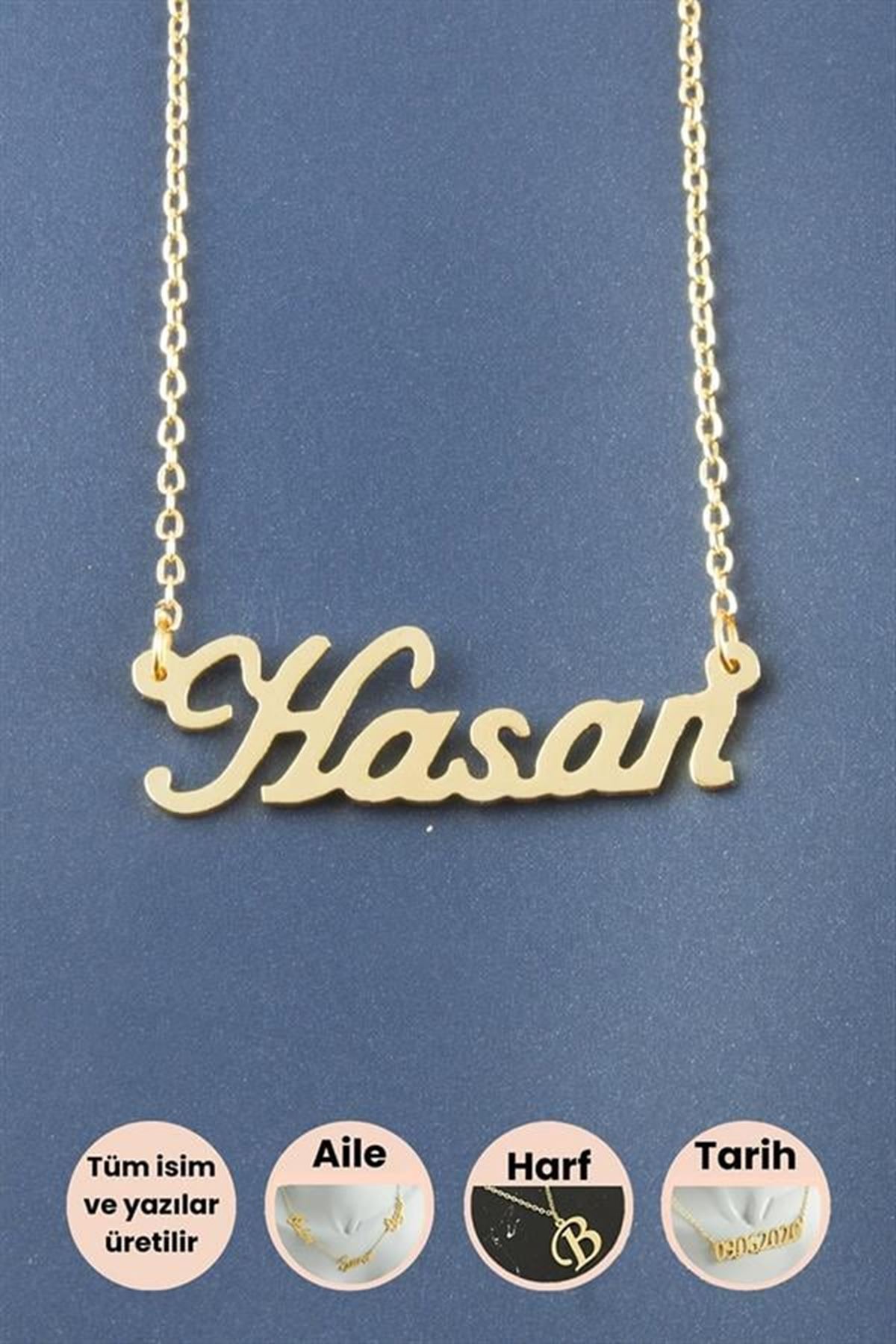 Hasan İsimli Kolye - Sarı