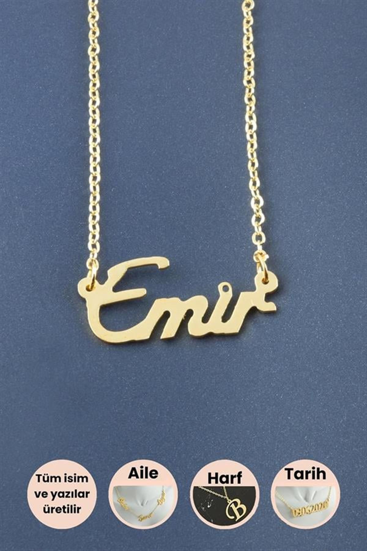 Emir İsimli Kolye - Sarı