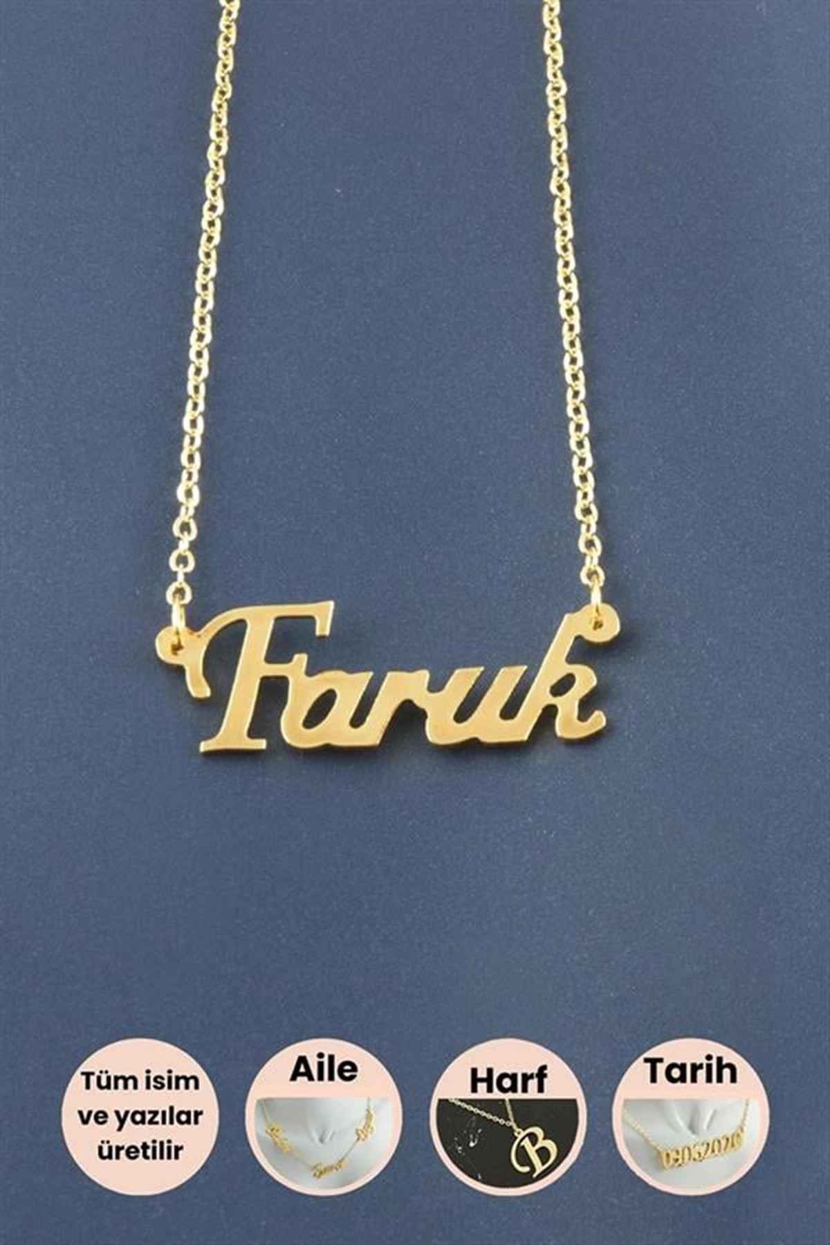 Faruk İsimli Kolye - Sarı