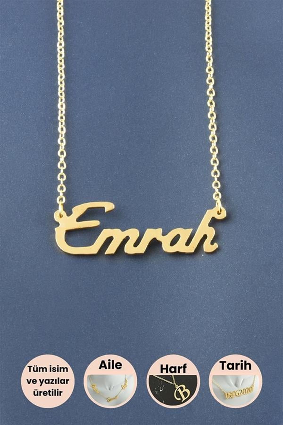 Emrah İsimli Kolye - Sarı