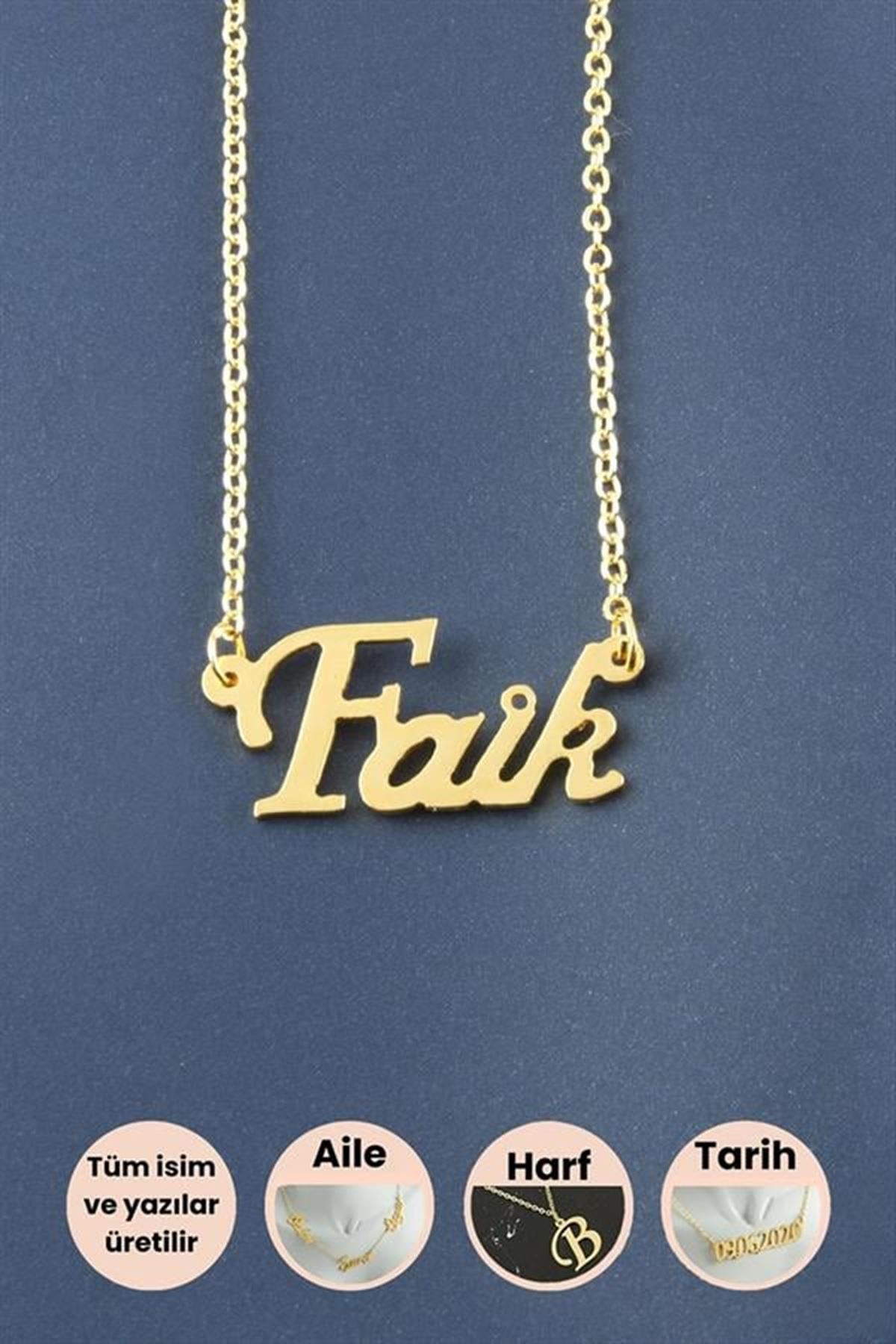 Faik İsimli Kolye - Sarı