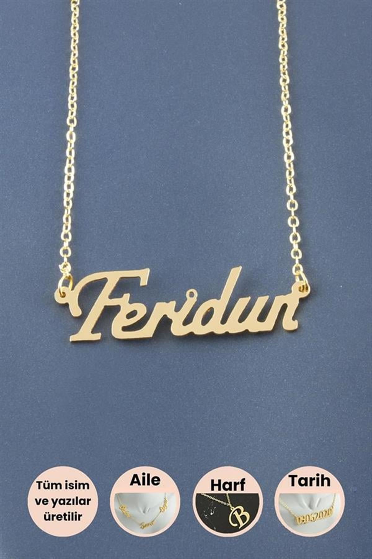 Feridun İsimli Kolye - Sarı