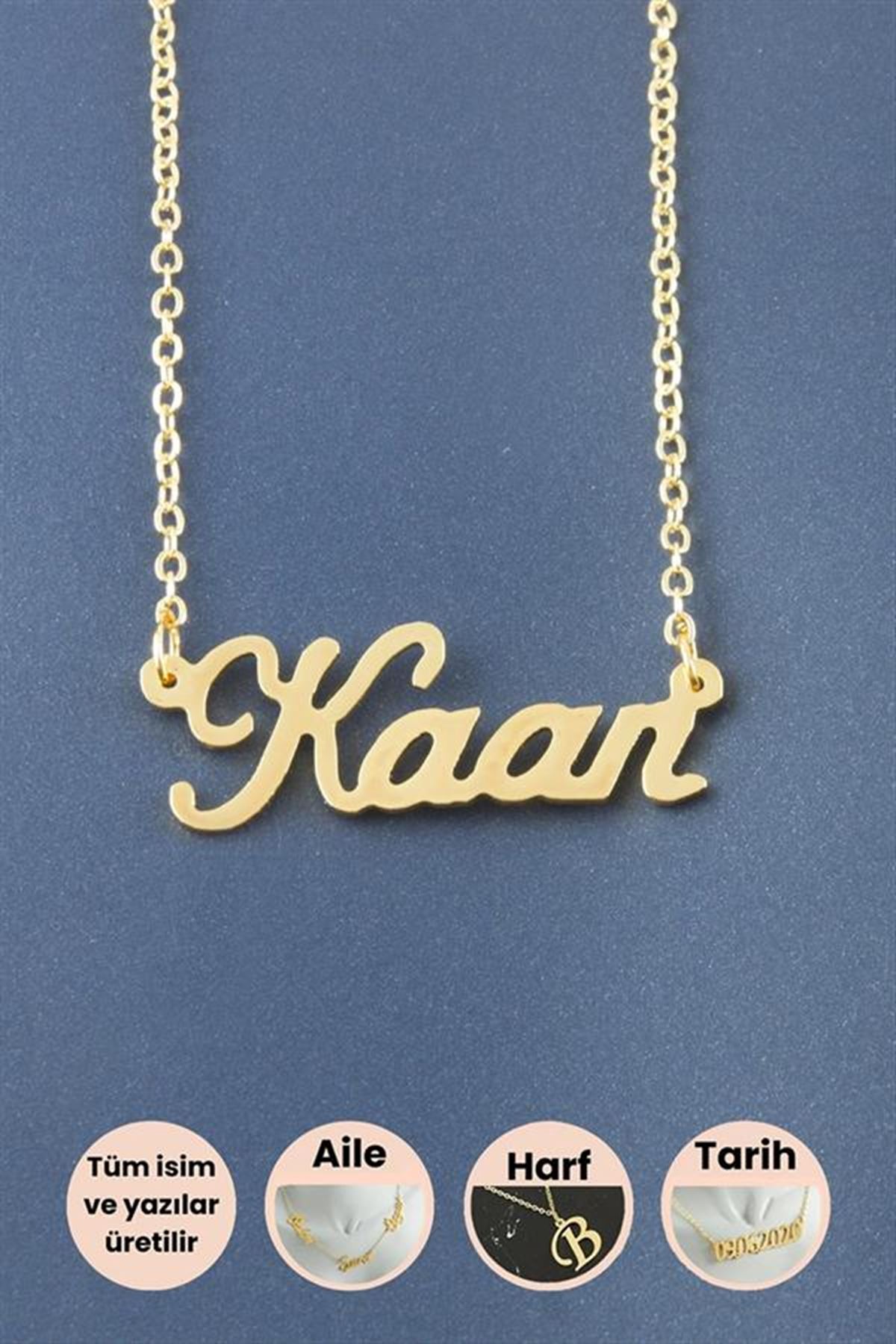 Kaan İsimli Kolye - Sarı