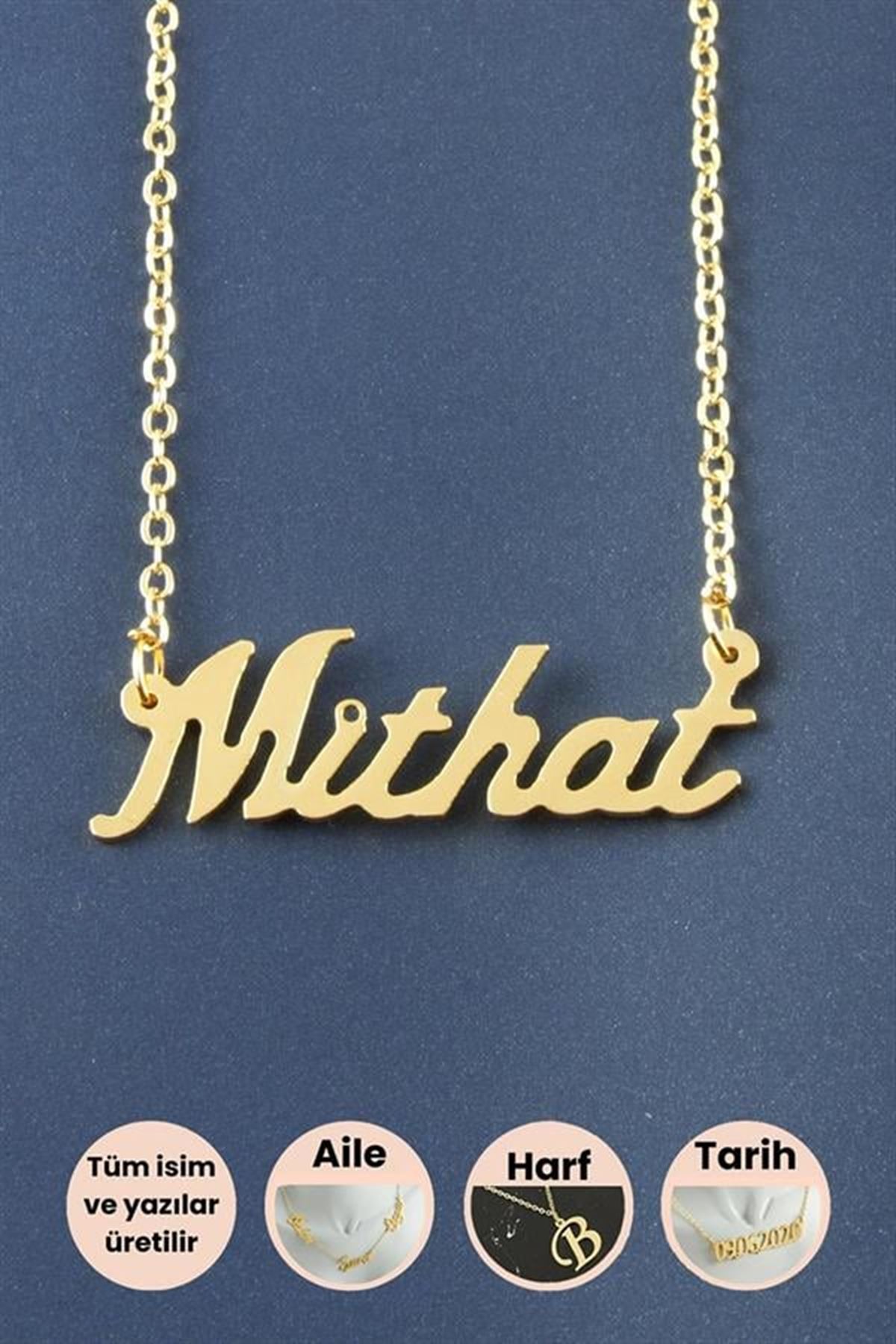 Mithat İsimli Kolye - Sarı
