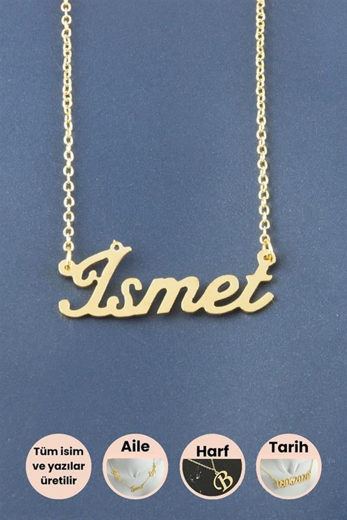 İsmet İsimli Kolye - Sarı