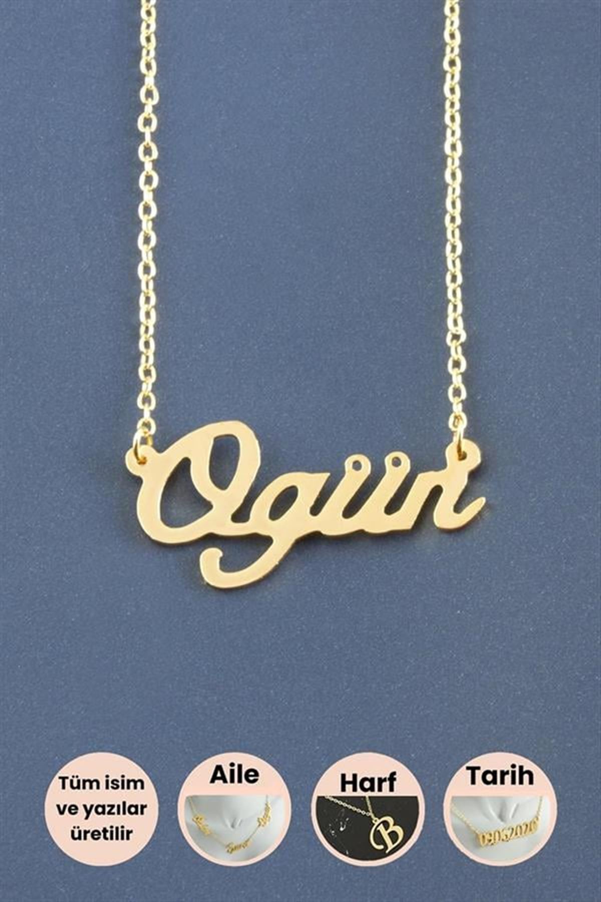 Ogün İsimli Kolye - Sarı