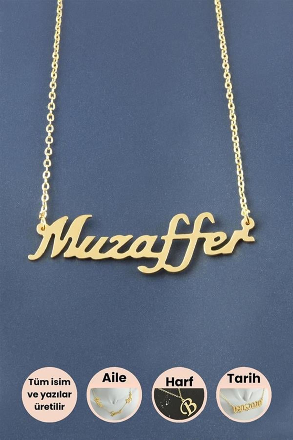 Muzaffer İsimli Kolye - Sarı