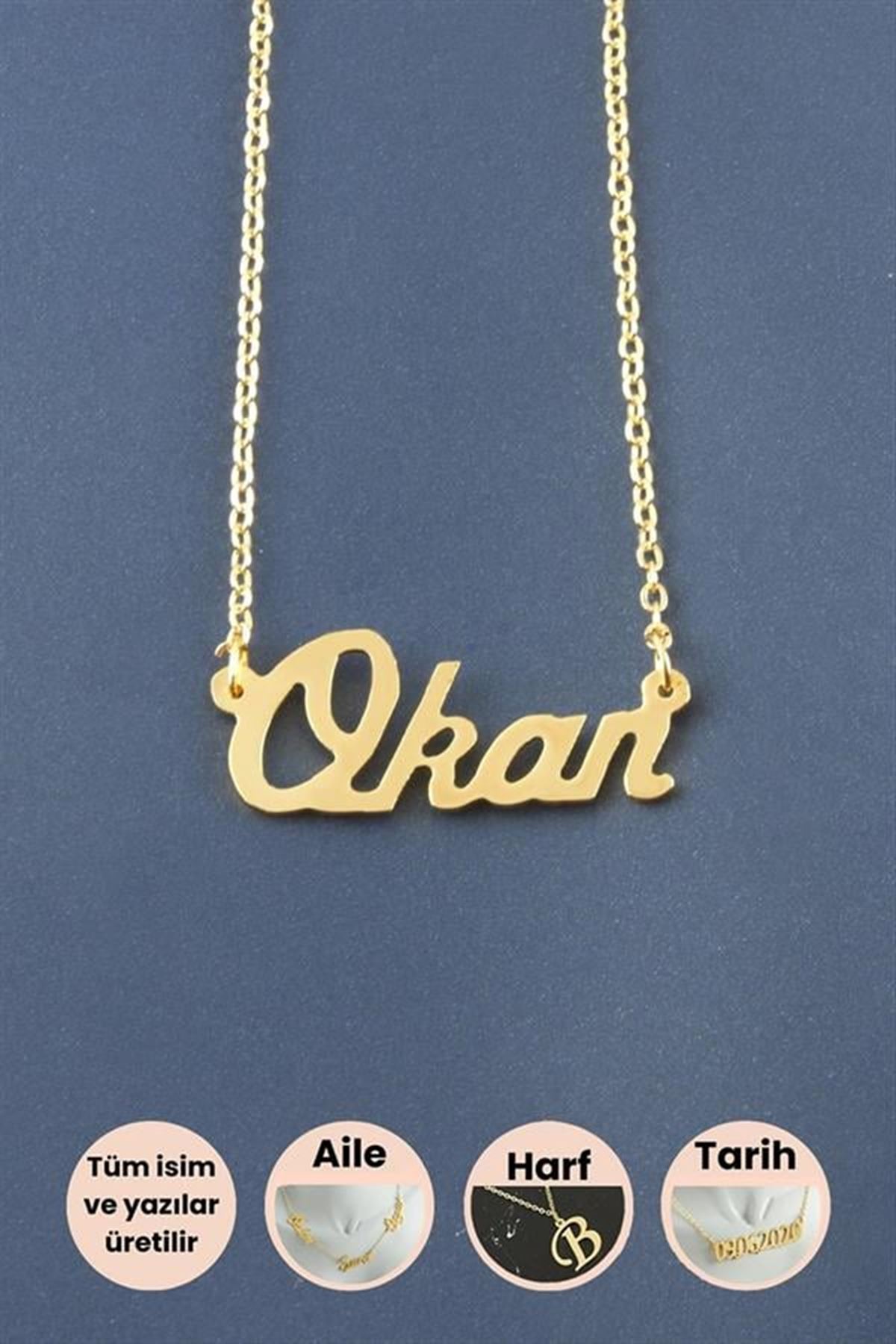 Okan İsimli Kolye - Sarı