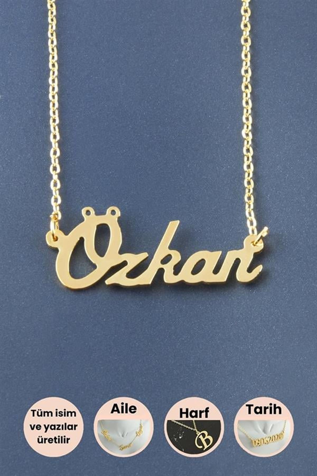 Özkan İsimli Kolye - Sarı