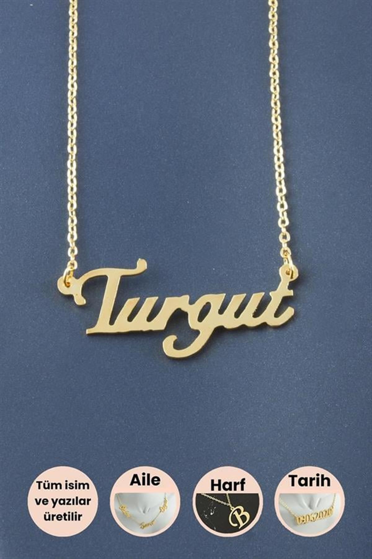 Turgut İsimli Kolye - Sarı