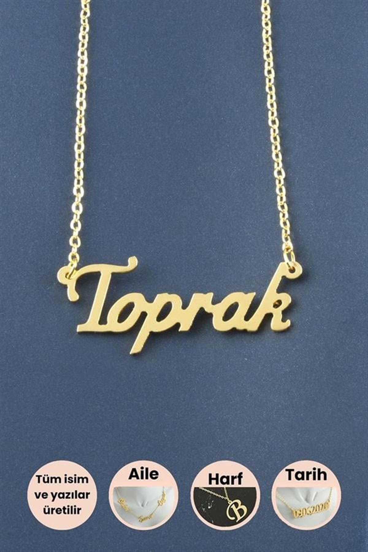 Toprak İsimli Kolye - Sarı