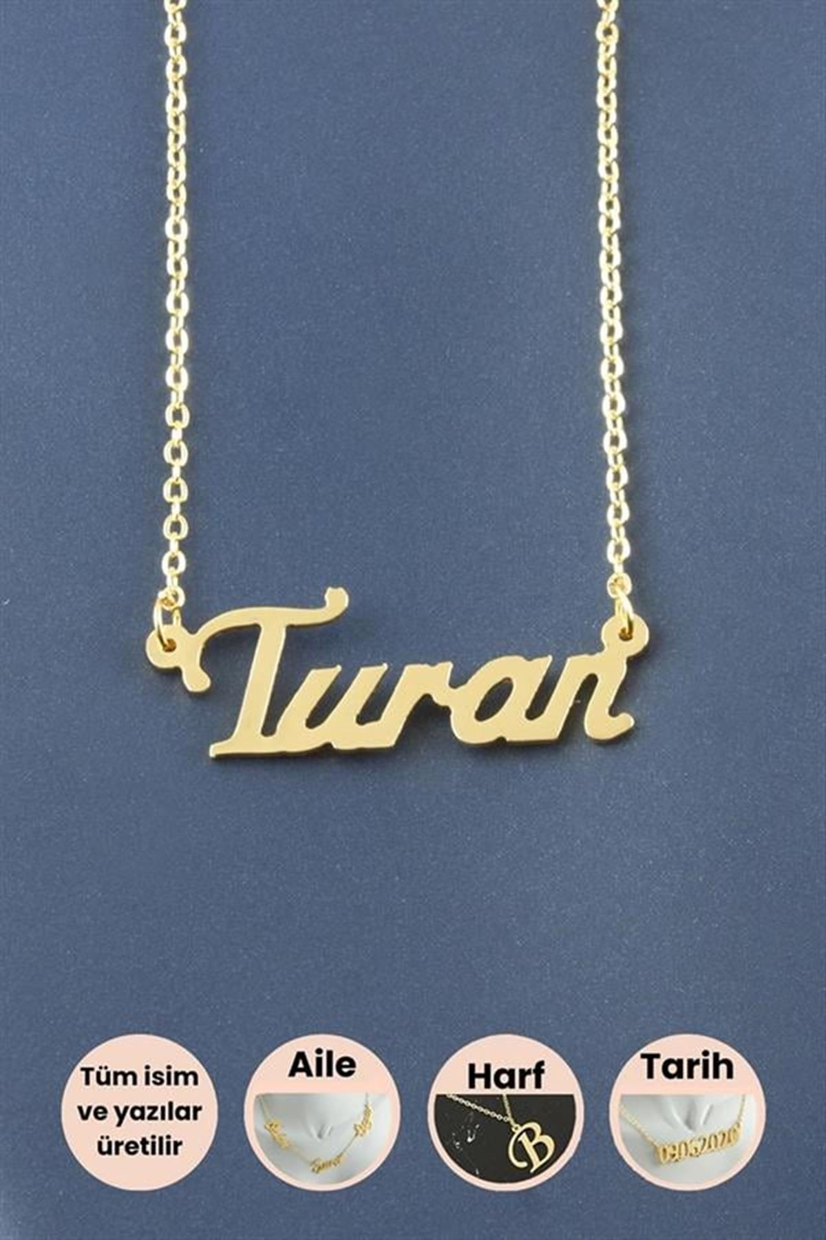 Turan İsimli Kolye - Sarı
