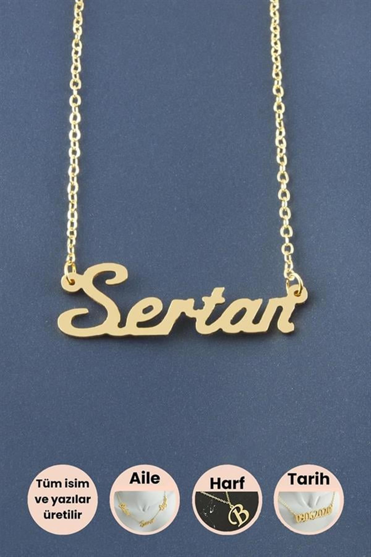 Sertan İsimli Kolye - Sarı