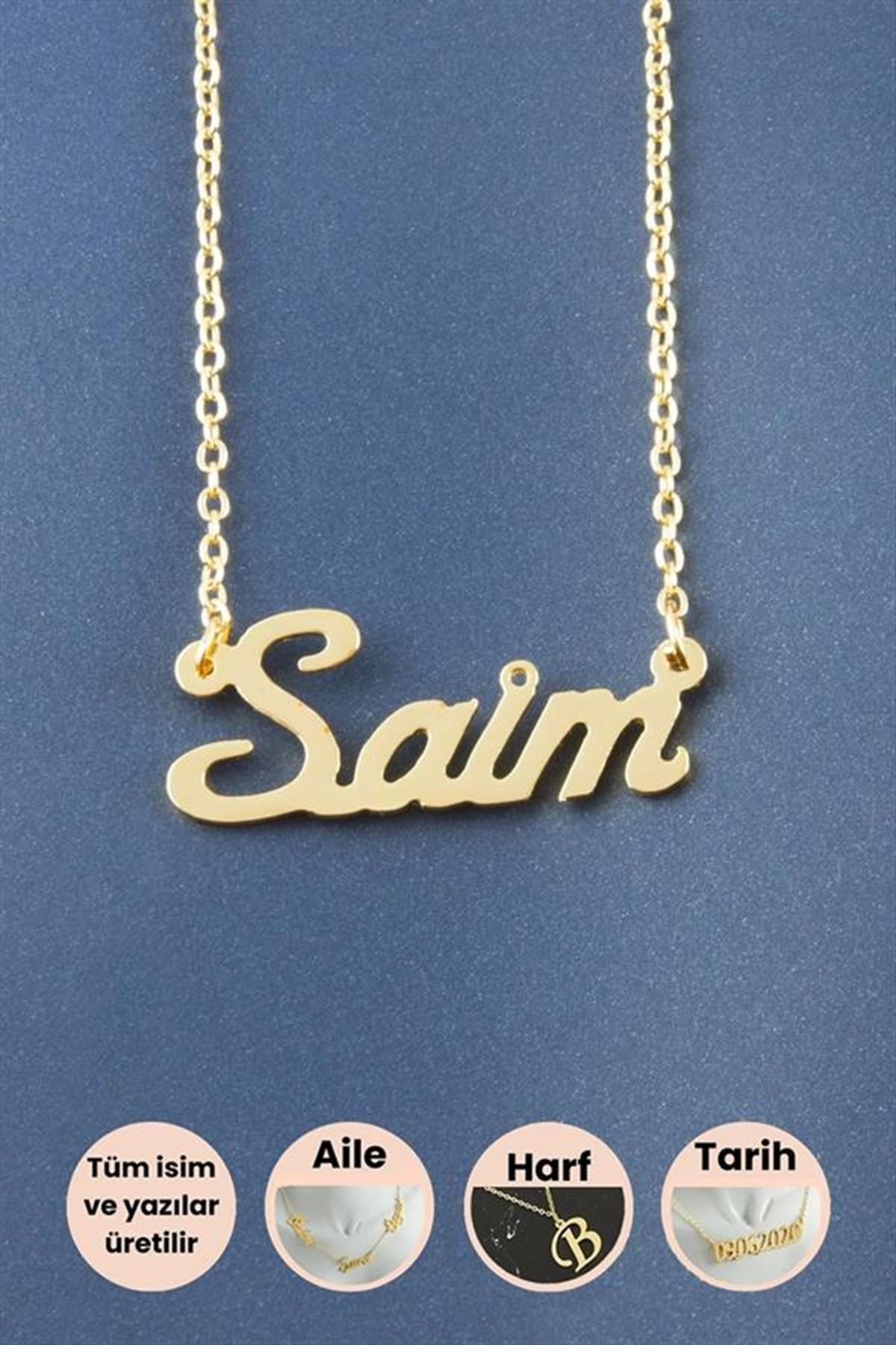 Saim İsimli Kolye - Sarı