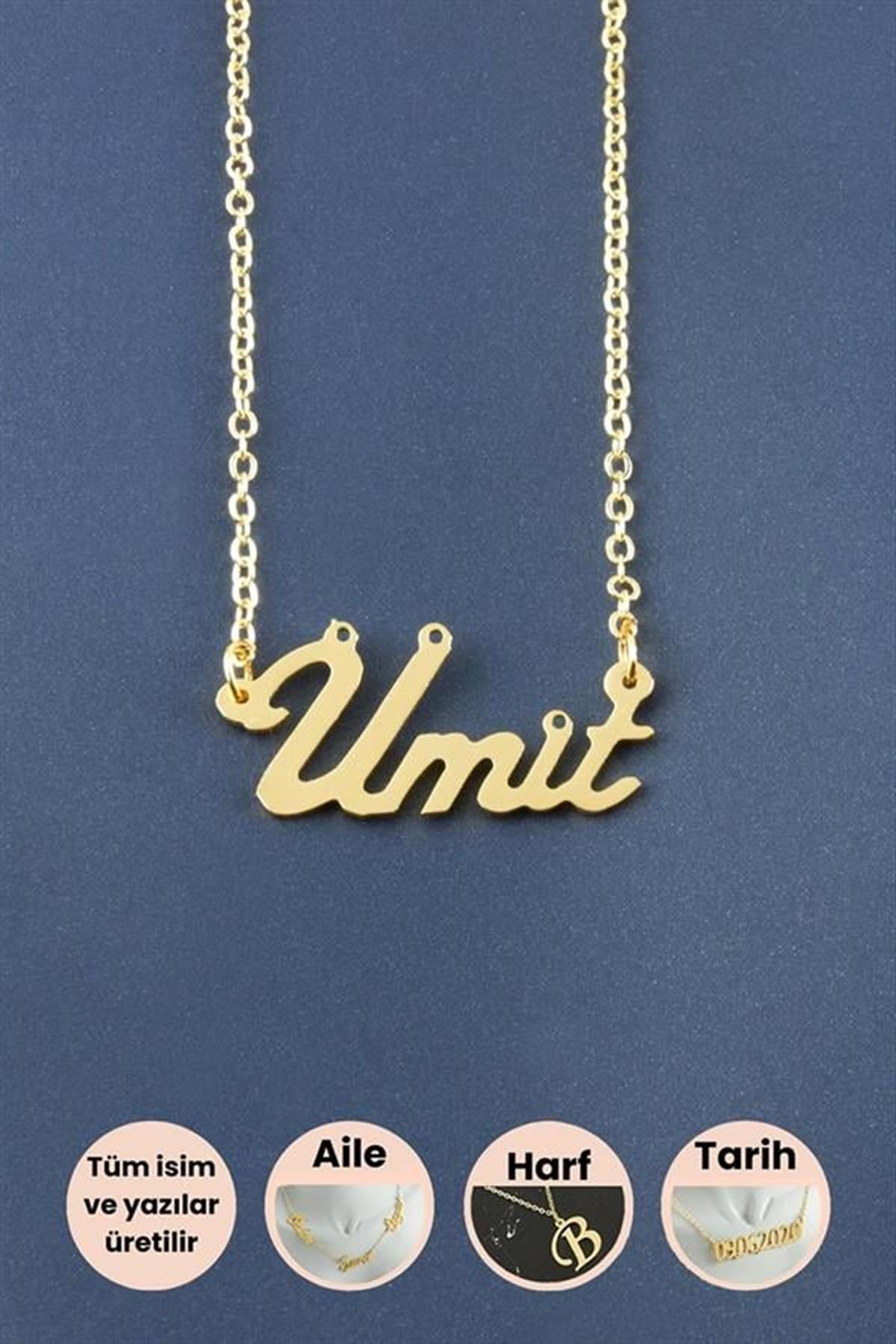 Ümit İsimli Kolye - Sarı