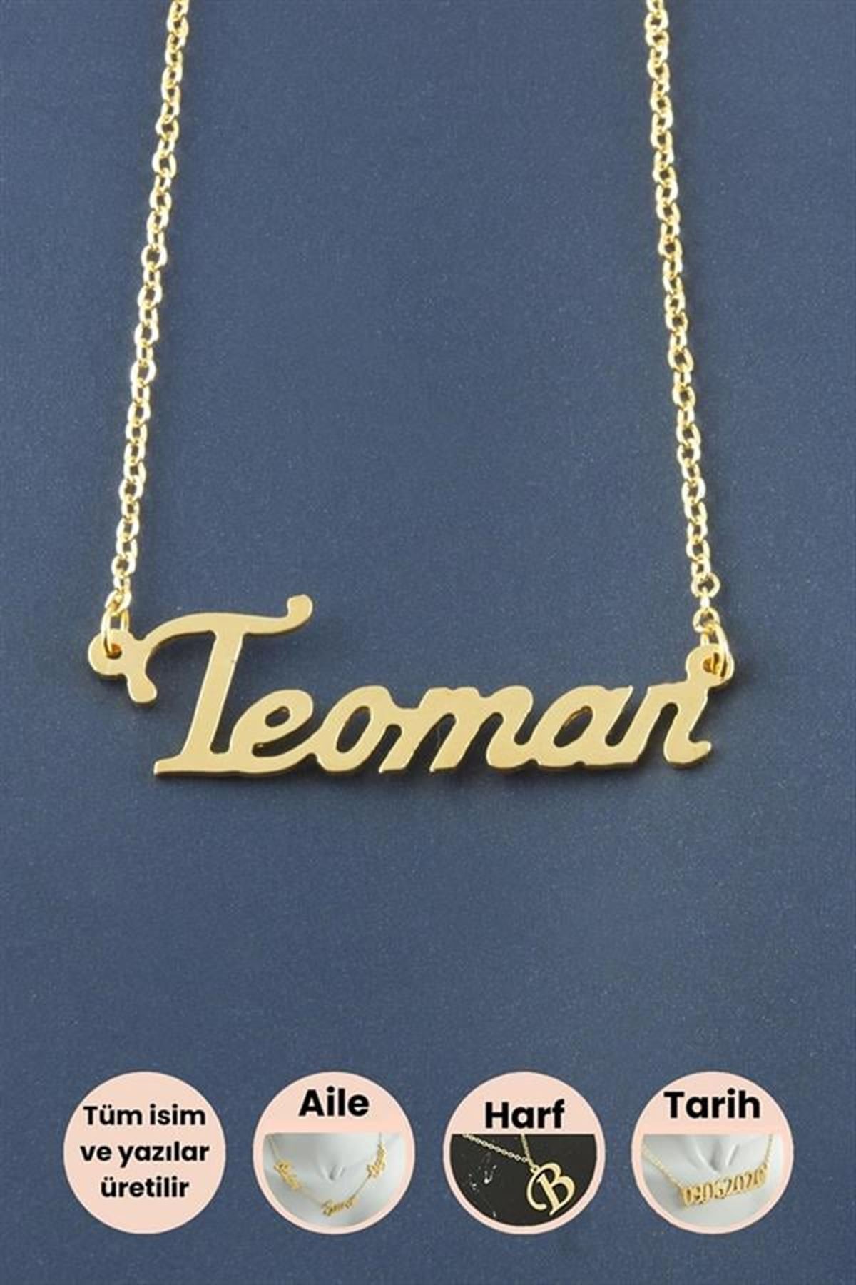 Teoman İsimli Kolye - Sarı