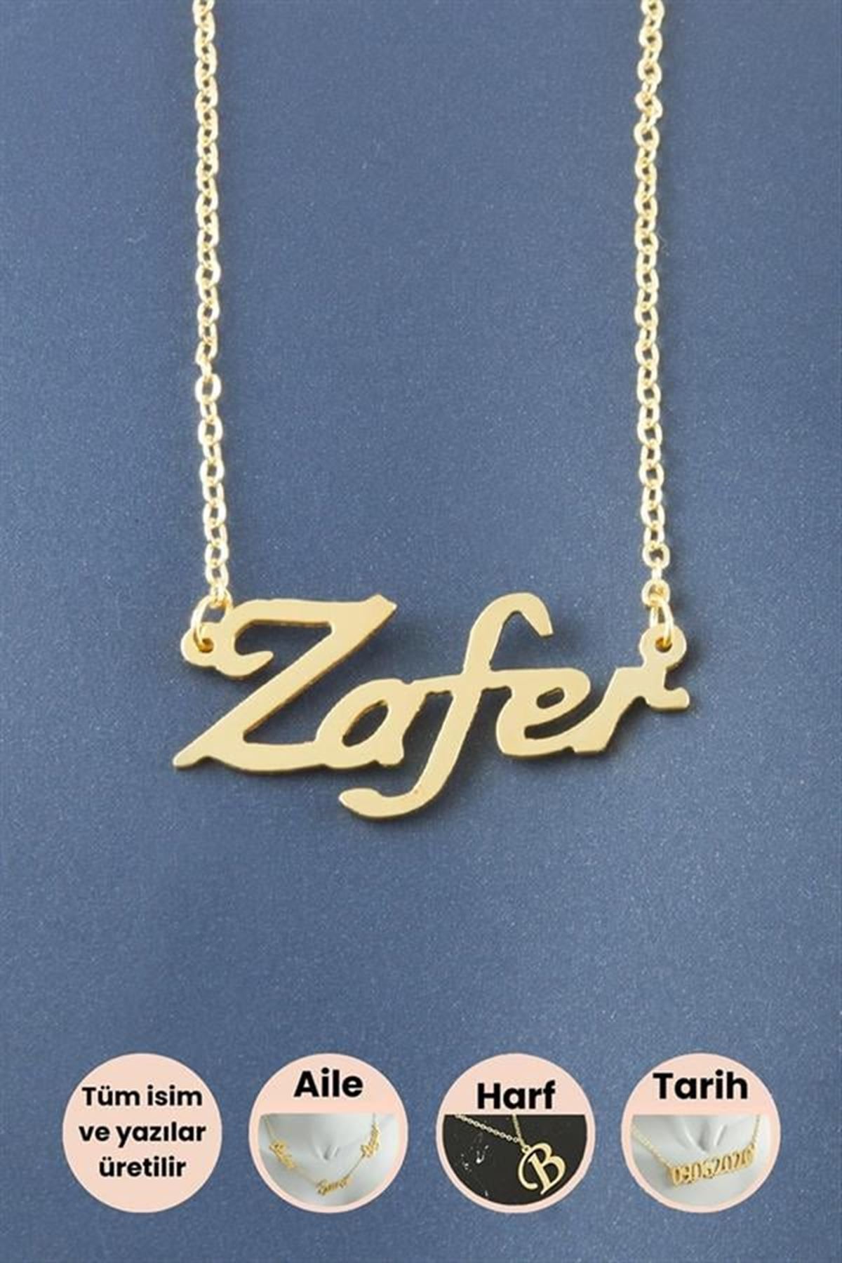 Zafer İsimli Kolye - Sarı