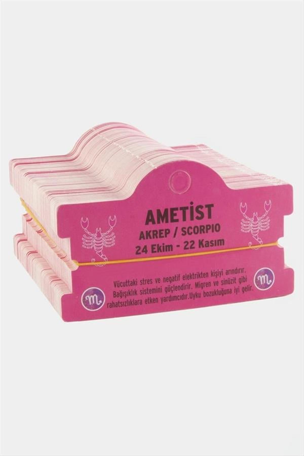 Ametist & Akrep Burç Bileklik Kartı - Pembe