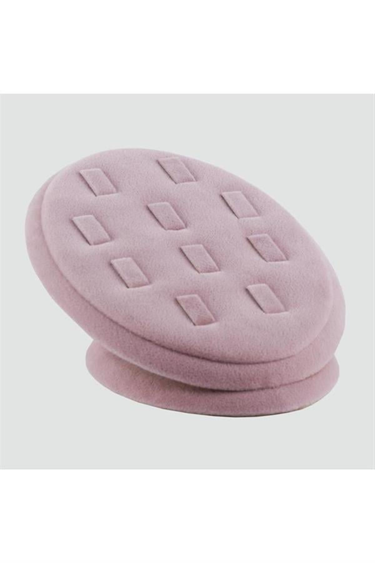 Oval Anfora Kumaş Kaplamalı Yüzük Standı - Açık Pembe