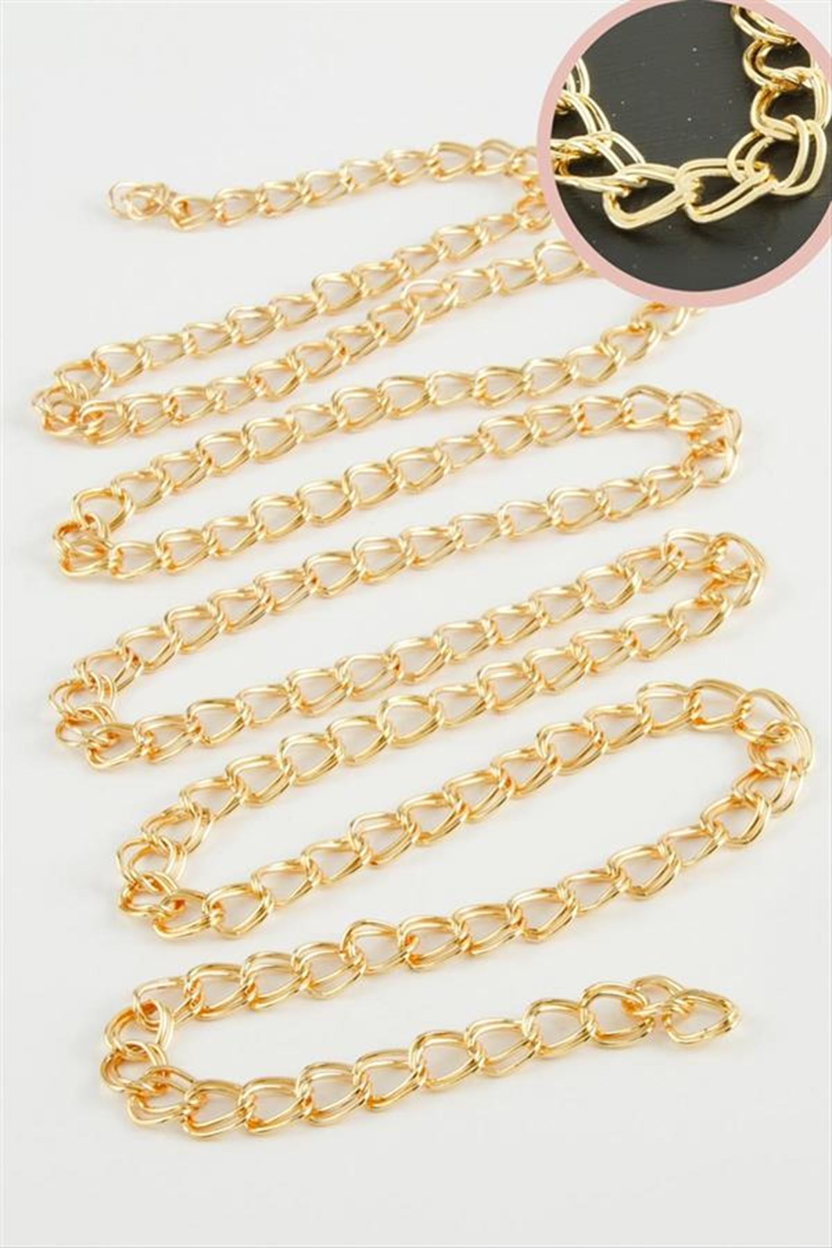 7 mm Çift Zincirli 1 metre - Sarı